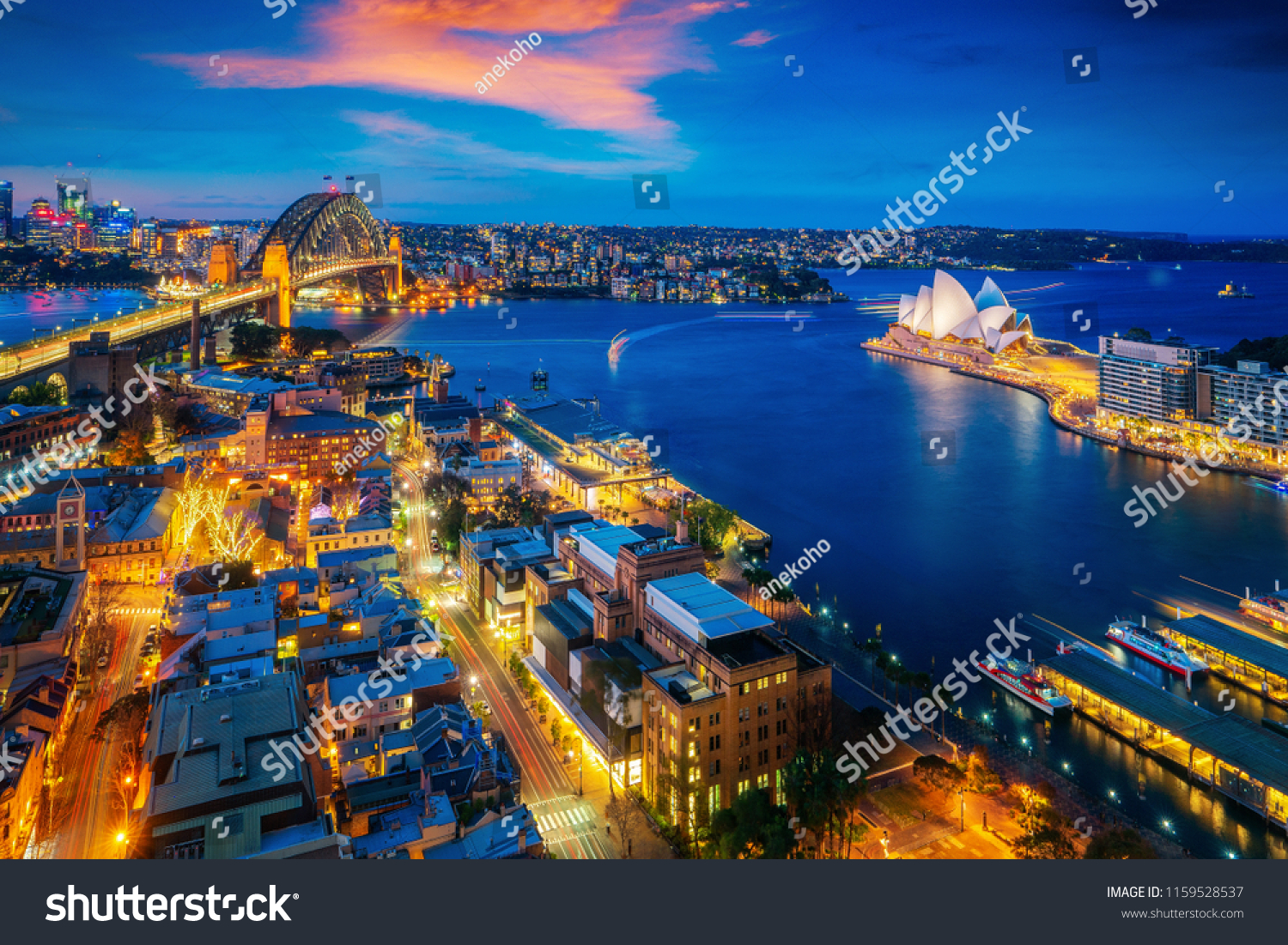 Panorama of Sydney harbour and bridge in Sydney city  New south wales  Australia