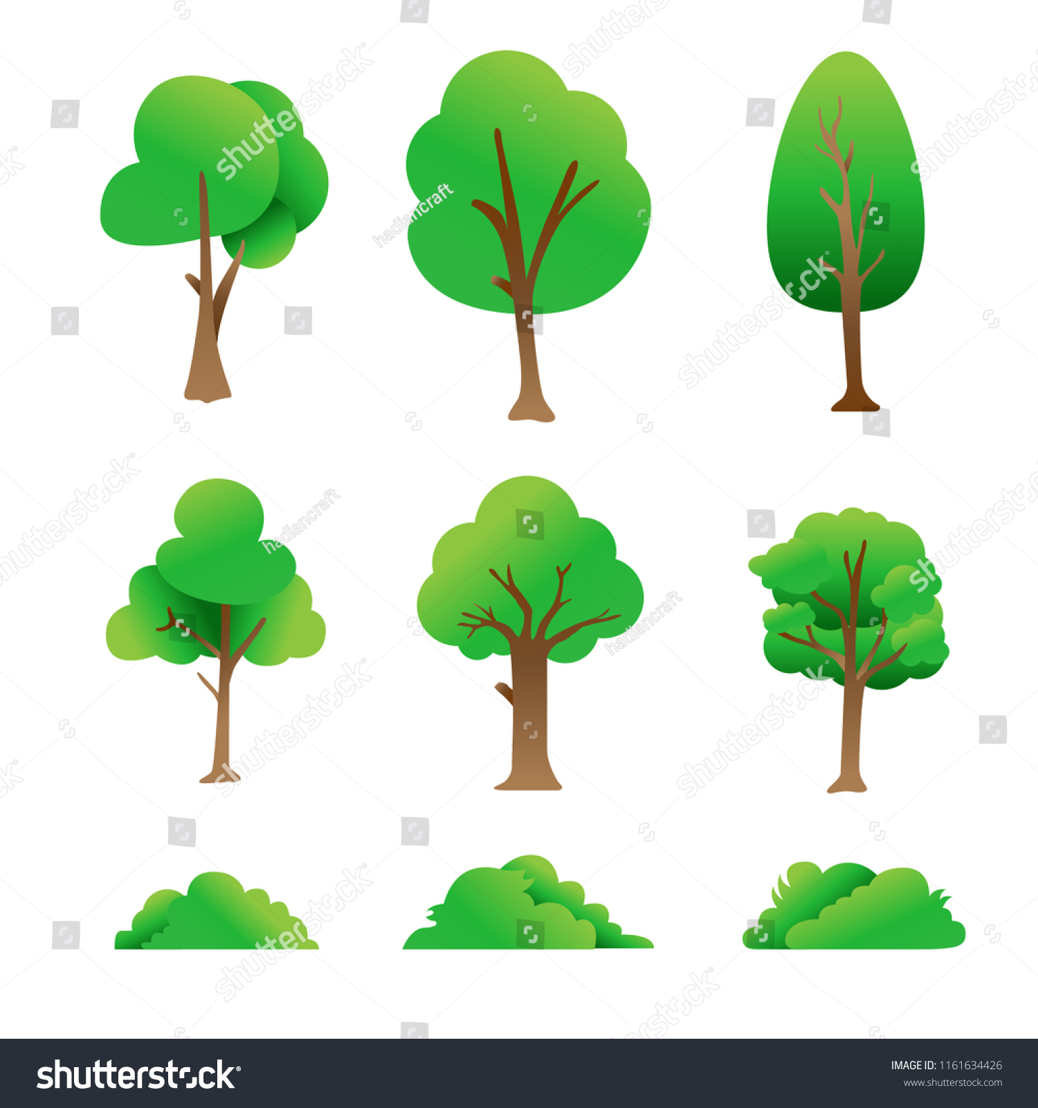 Regular tree and bush set_站酷海洛_正版图片_视频_字体_音乐素材交易平台_站酷旗下品牌