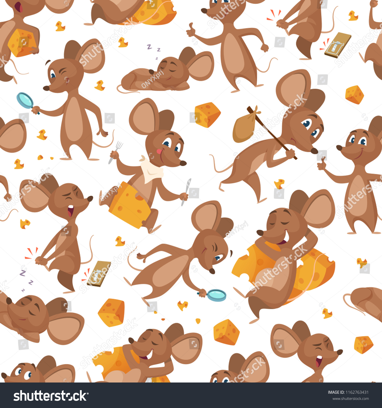 Seamless pattern mouse. Vector characters mic background  mouse wallpaper childish illustration