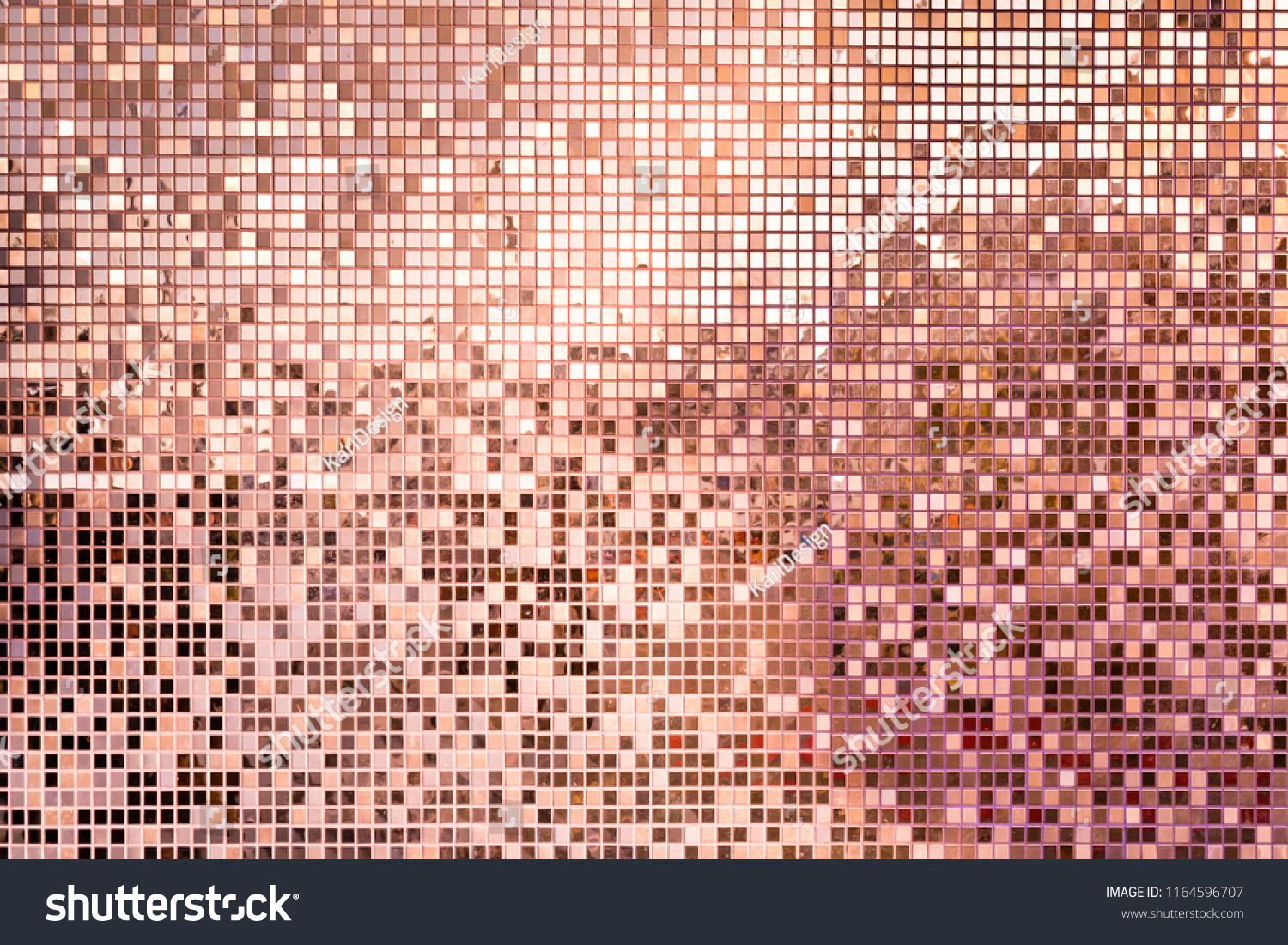 Pink rose gold square mosaic tiles for texture background