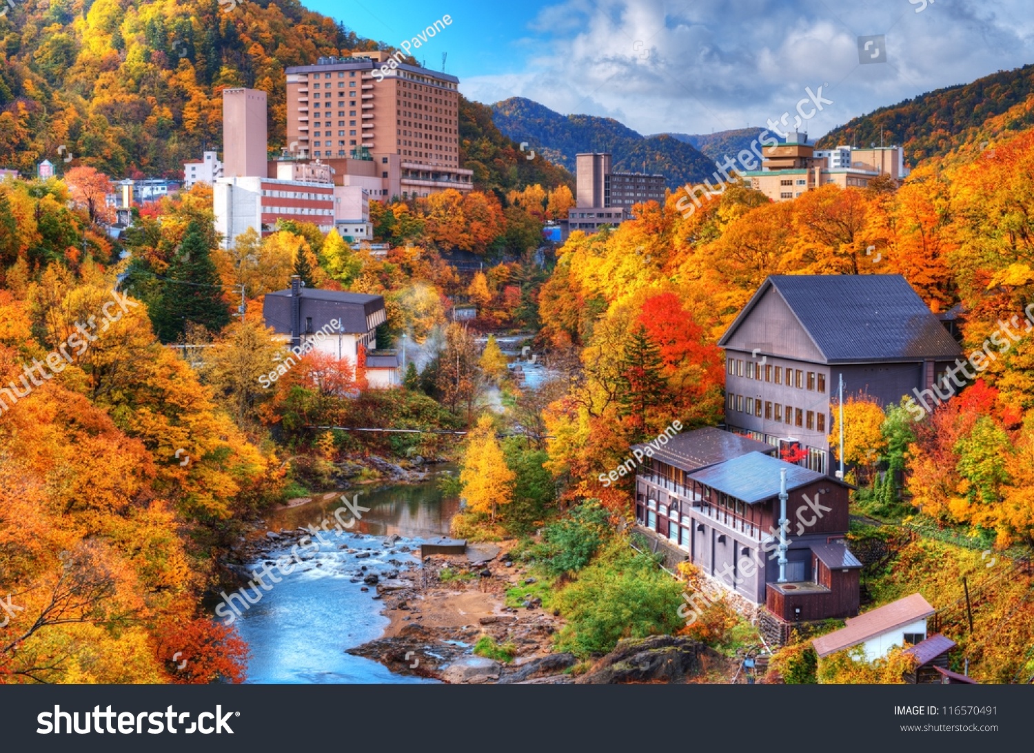 The Hot Springs resort town of Jozankei in the northern island of Hokkaido  Japan.