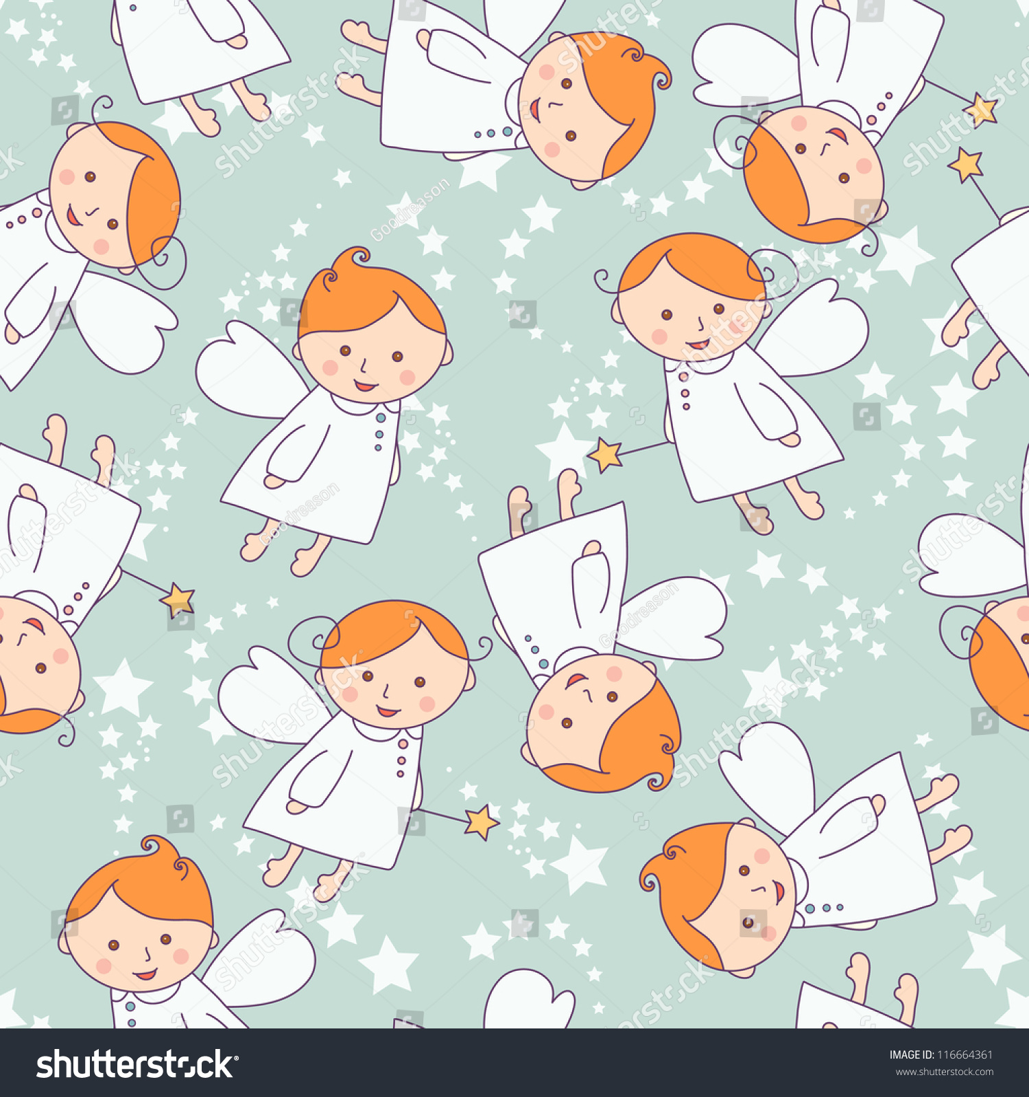 Seamless texture with angels