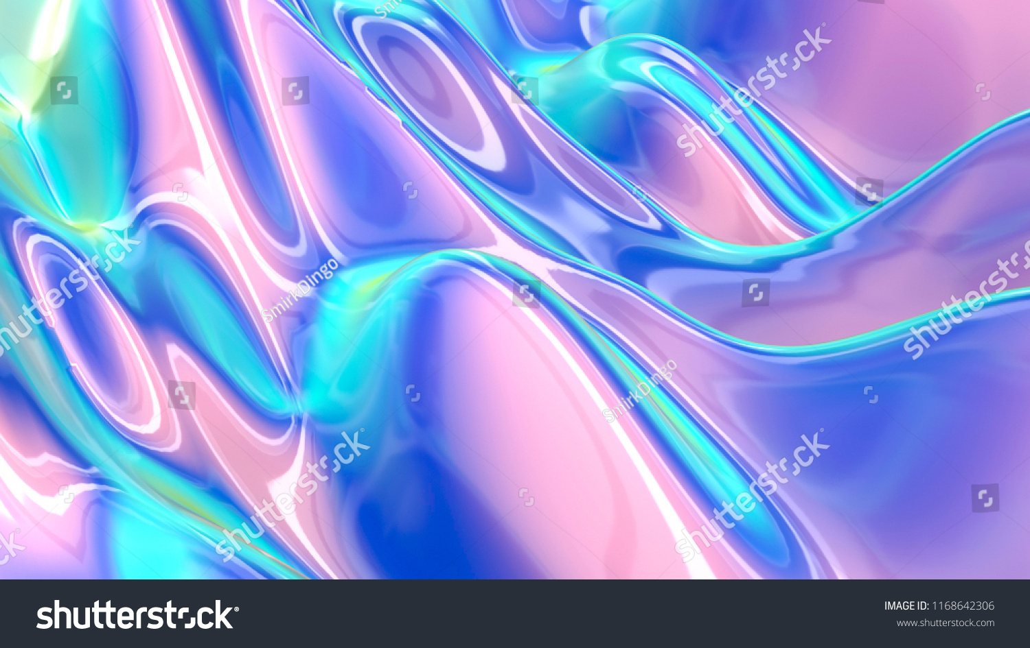 Abstract colorful liquid background  holographic surface  reflection. 3d rendering