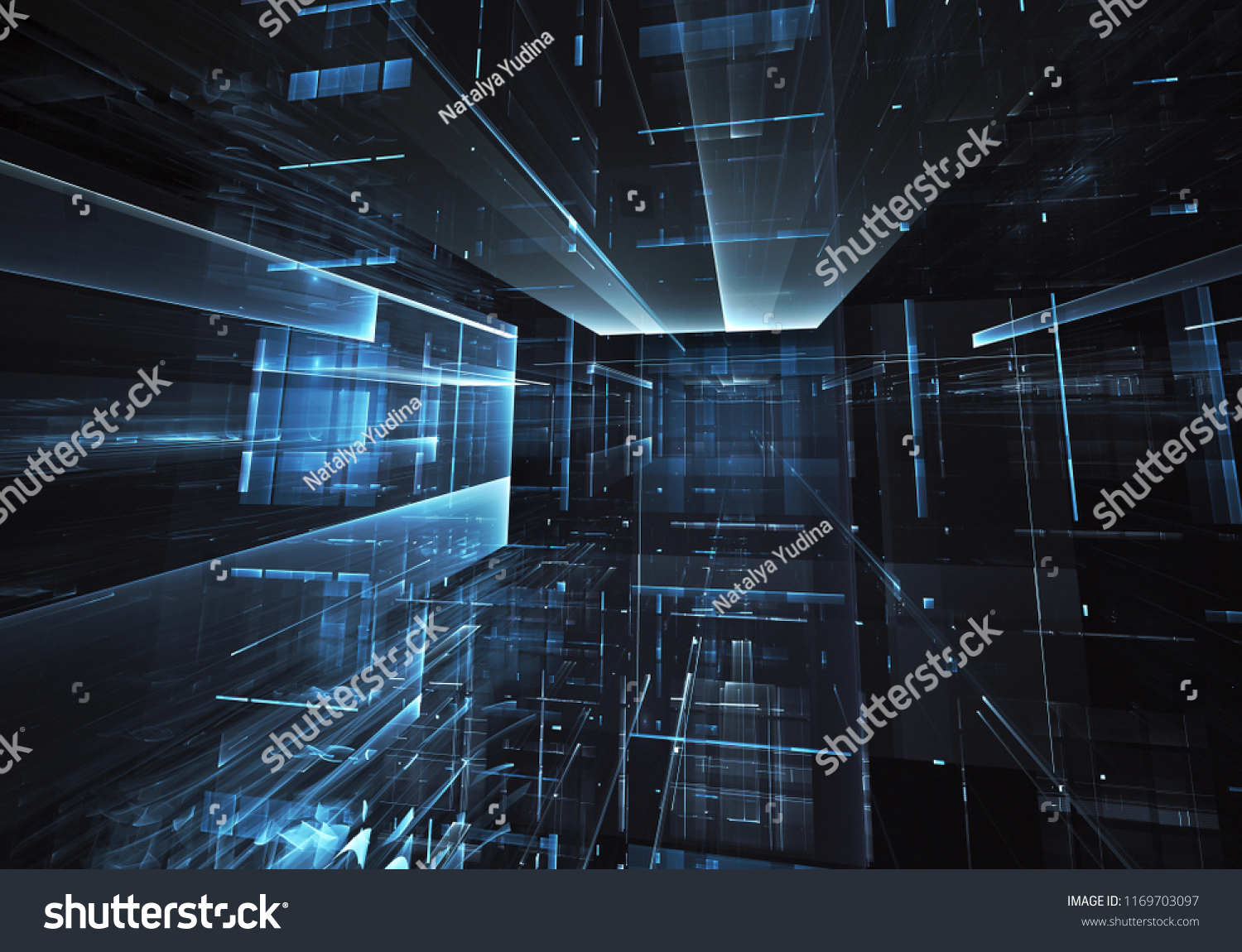 Abstract fractal background  texture. Virtual Neon City