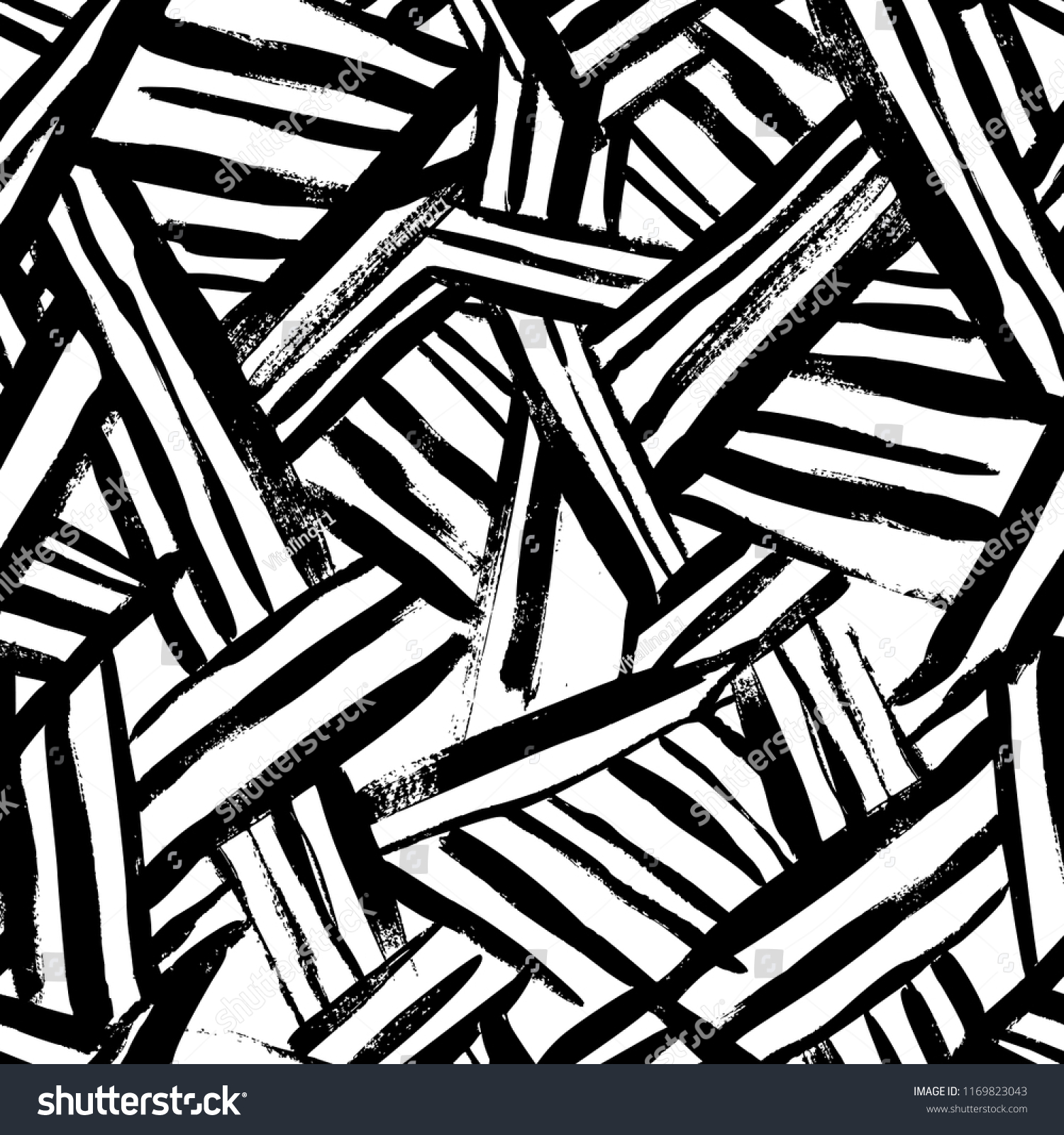 Hand painted  large brush strokes in black. Seamless abstract repeating background. Design for wallpaper  fabric  drawing  card   wrapping paper.