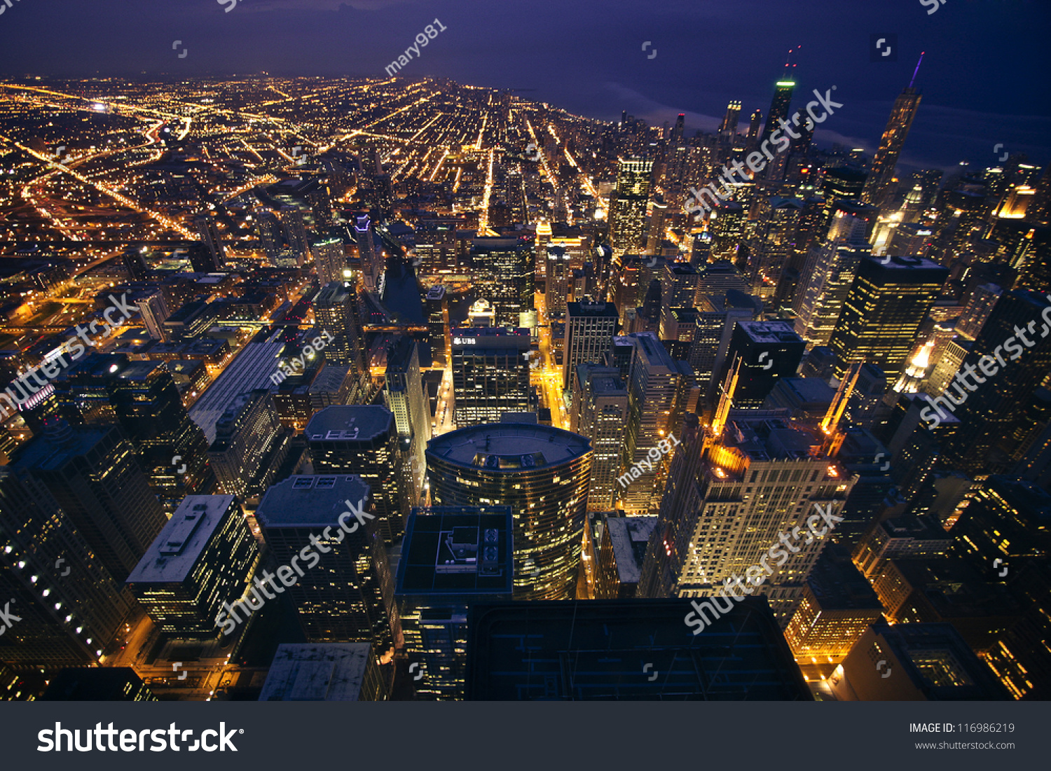 View of Chicago  Illinois  USA from above