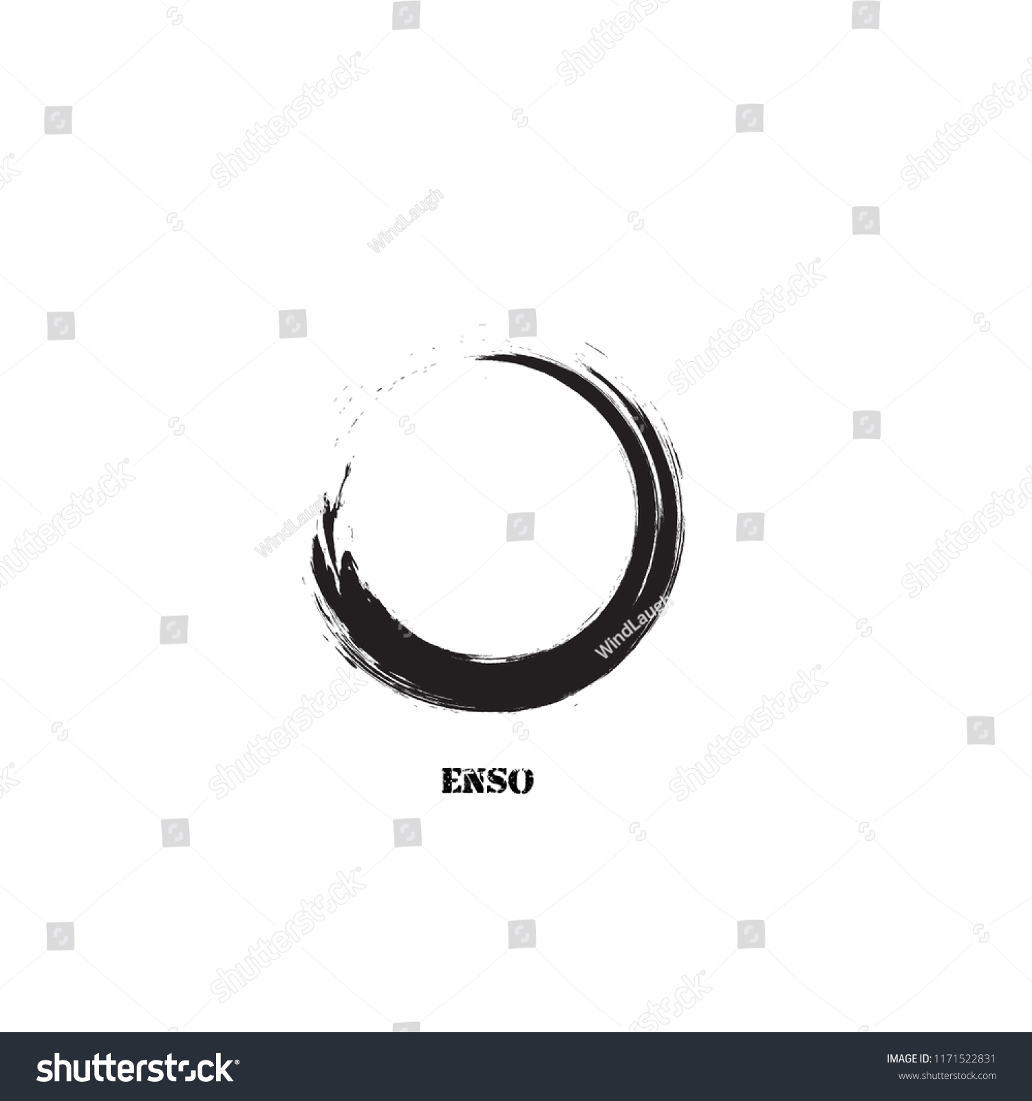 Painting Enso Zen Circle Brush Vector Illustration