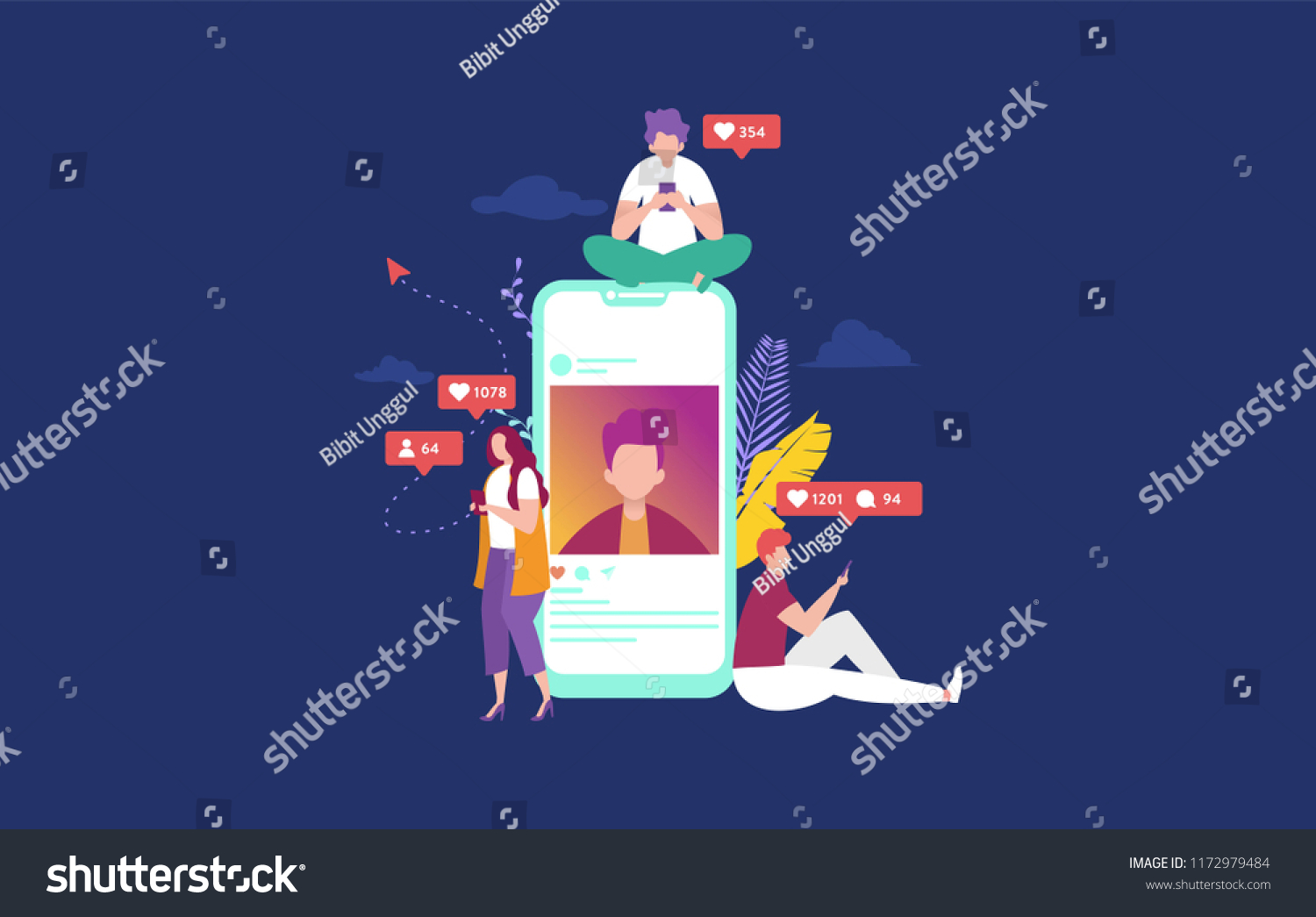 happy people on social media concept illustration  can use for  landing page  template  ui  web  mobile app  poster  banner  flyer 
