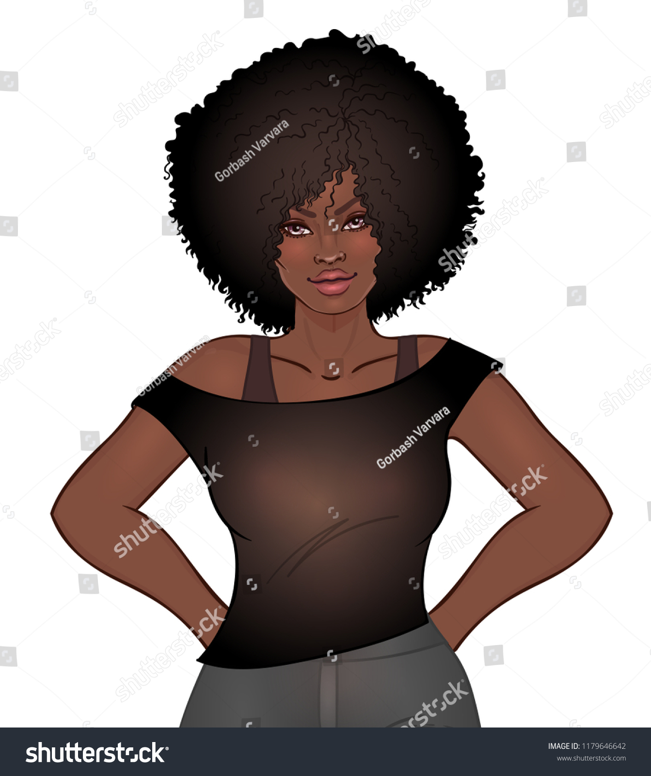 black beauty concept. vector illustration of black woman