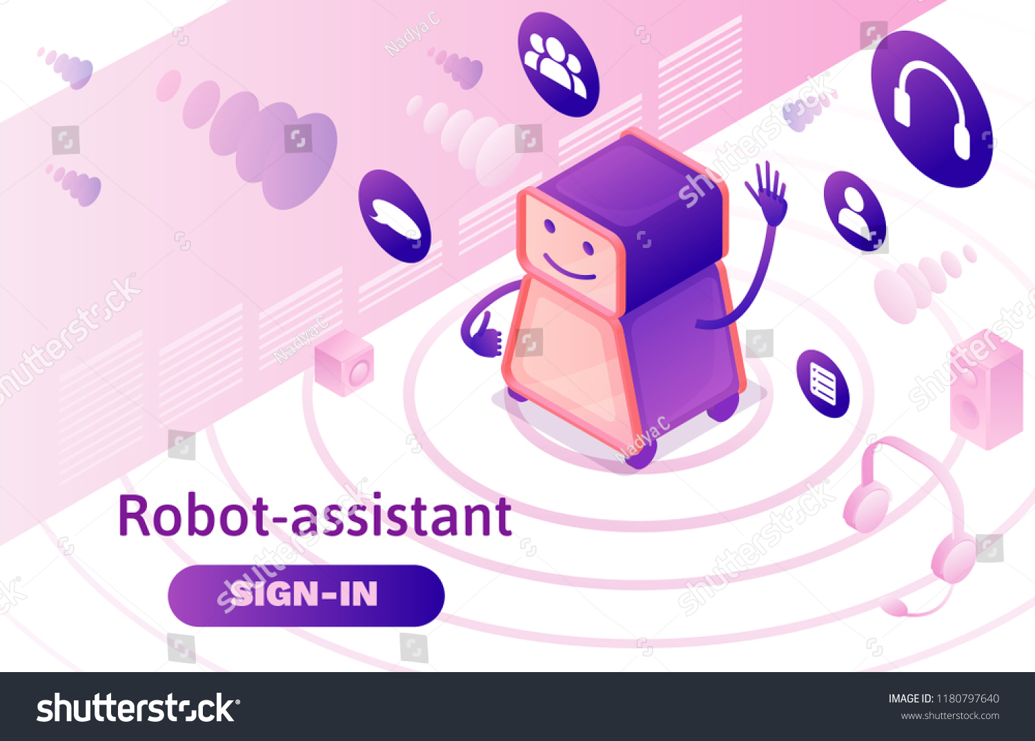 Artificial intelligence manages call center  isometric 3d vector illustration  customer service and mobile support landing page  operator with headphone  contact centre concept