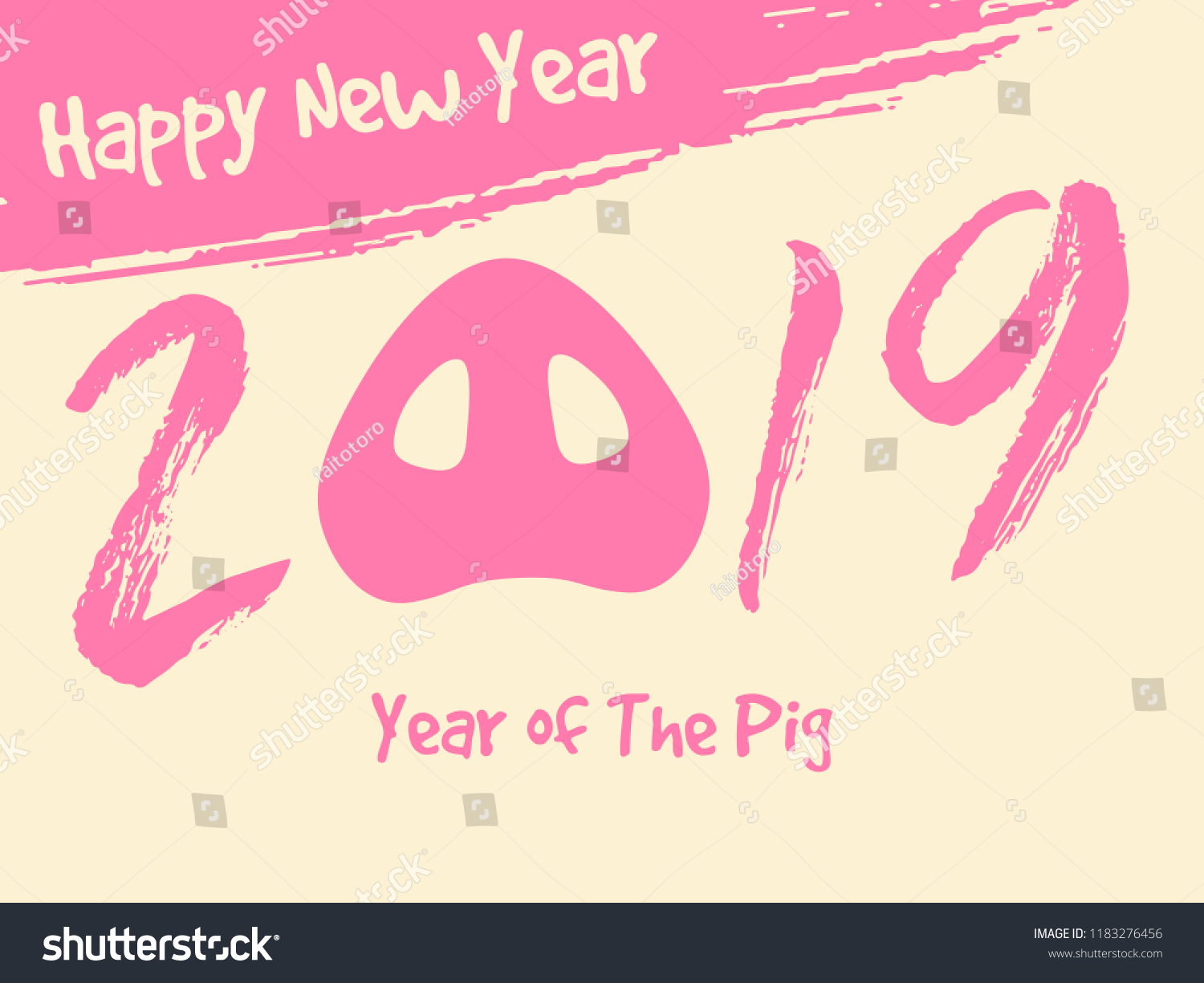 happy new year greeting card chinese new year 2019 year of the pig