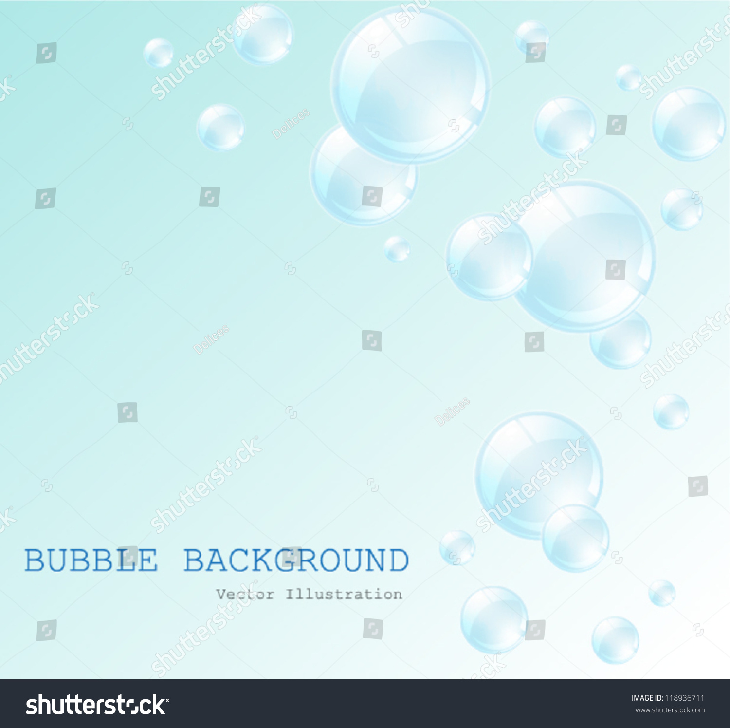 Water babble on blue background. vector illustration