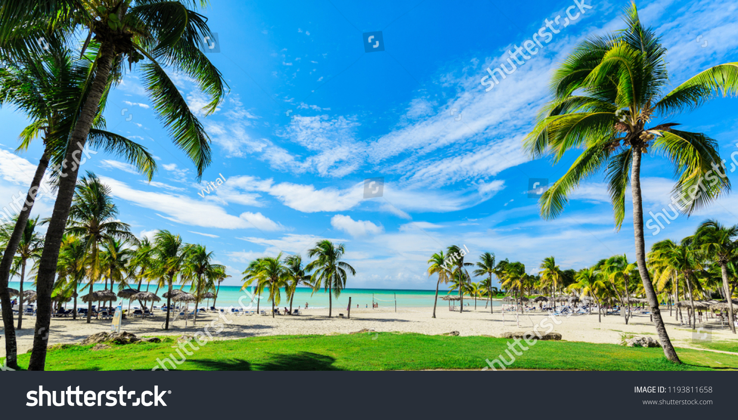 Varadero Cuba Paradisus Varadero resort Sep 2 2018 beautiful mesmerizing gorgeous wide open view of a beach and tranquil ocean with people relaxing in background on sunny nice day