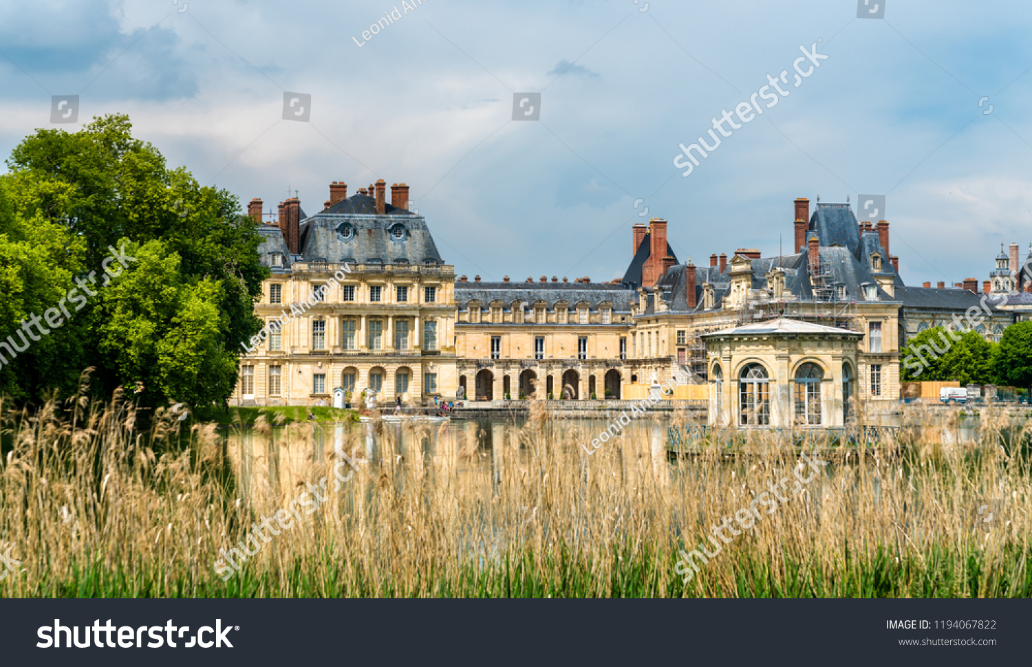 Chateau de Fontainebleau one of the largest French royal palaces. Nowadays it is a government-owned monument and a UNESCO heritage site