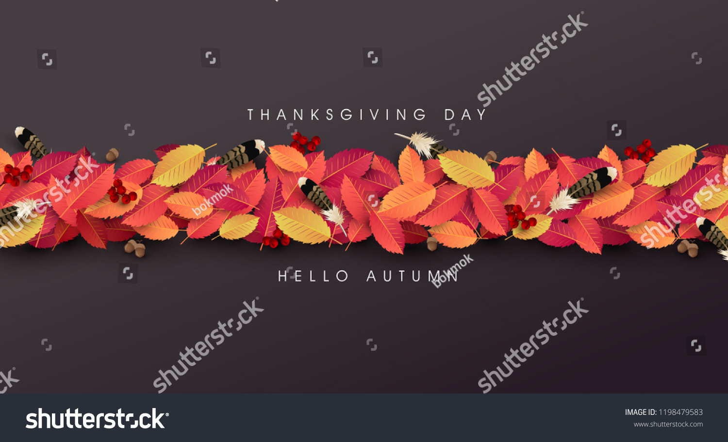 Thanksgiving day banner background. Celebration quotation for card.vector illustration.Autumn season happy Thanksgiving inscription.
