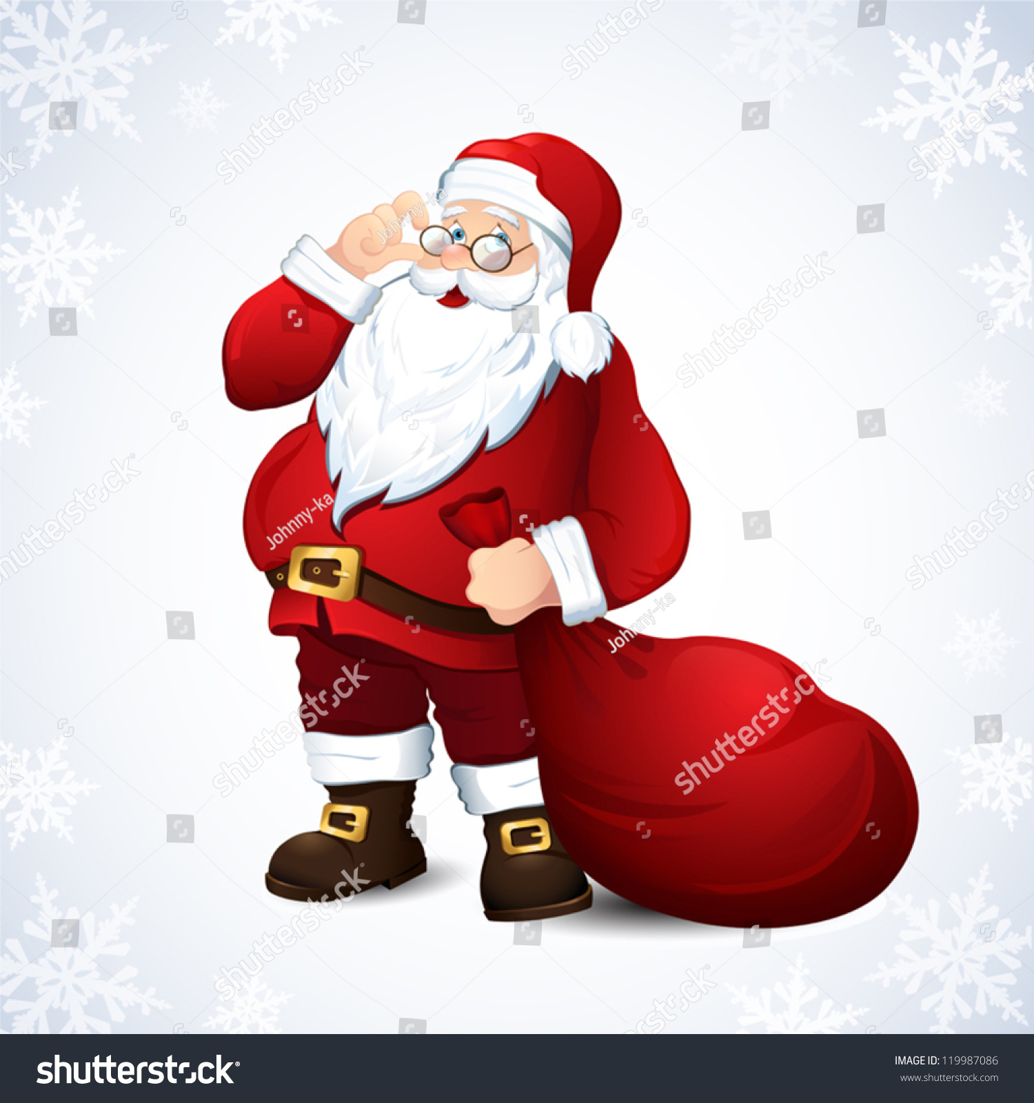 Vector illustration with Santa Claus