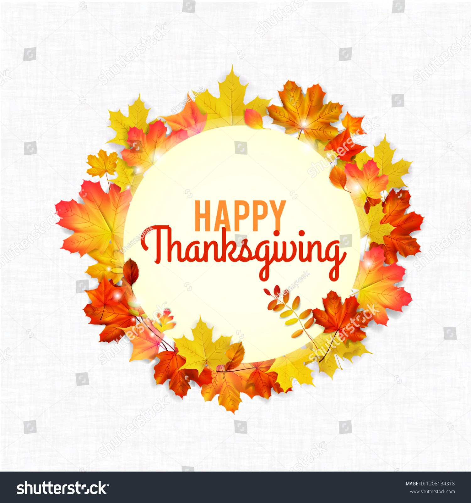 Happy Thanksgiving Day with maple leaf vector