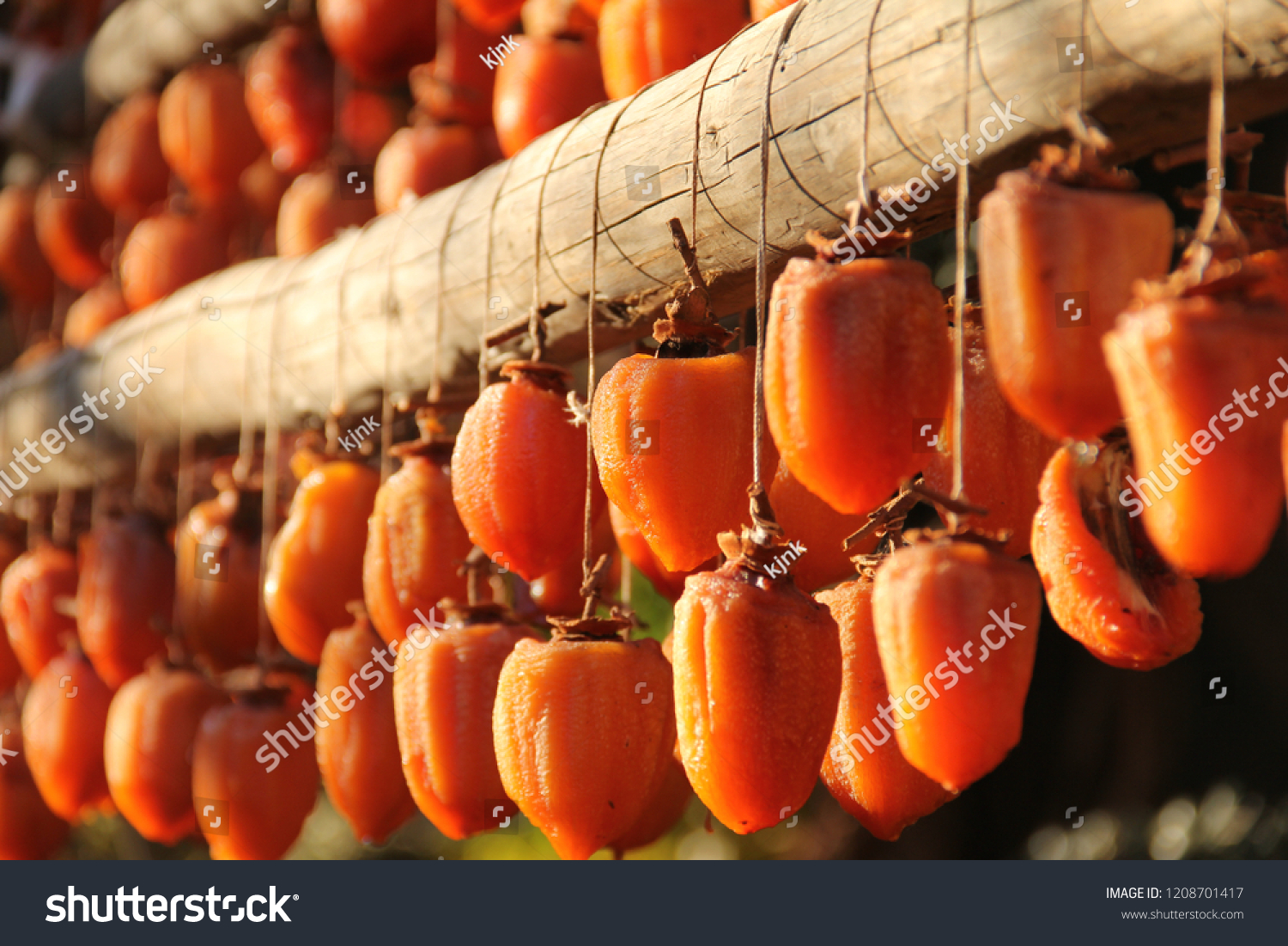 Dried persimmon.Traditional Japanese food.