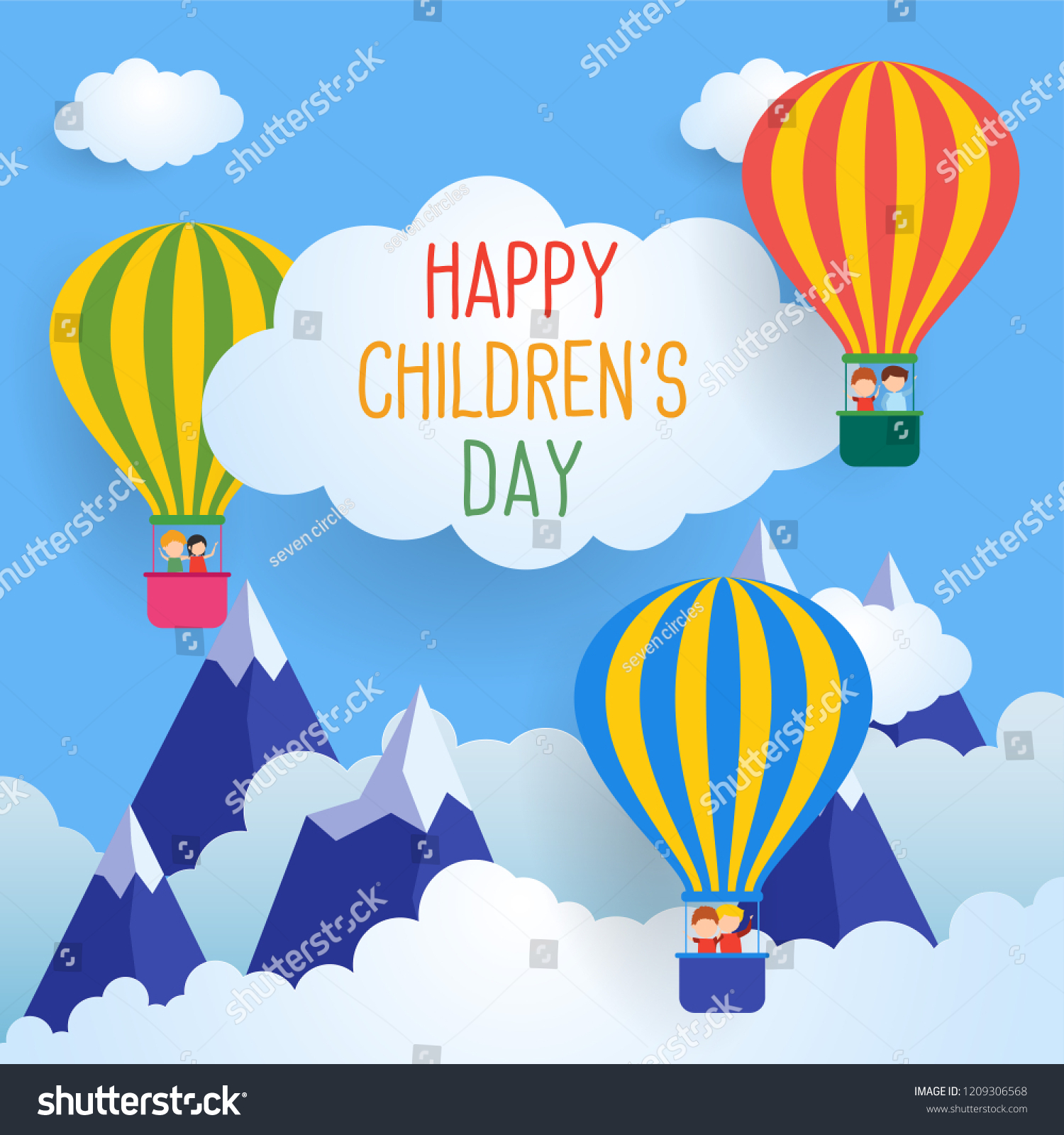 happy children's day for international children celebration. vector illustration