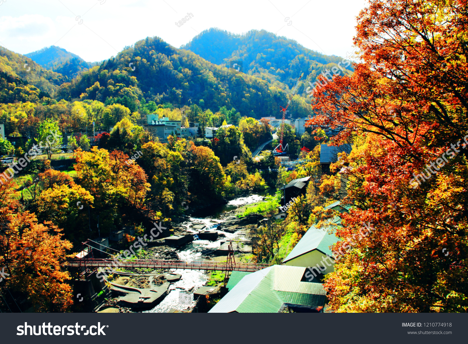 Hokkaido  Sapporo  Jozankei hot spring  autumn colors of the landscape
