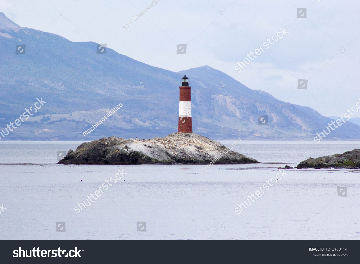 World End lighthouse (Les Eclaireurs lighthouse) in Beagle channel  Ushuaia  Patagonia Argentina