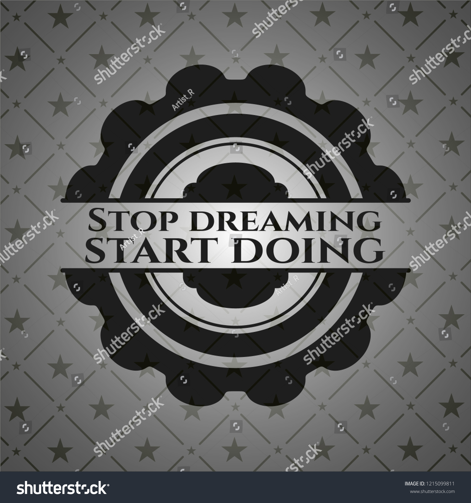 stop dreaming start doing black emblem vintage