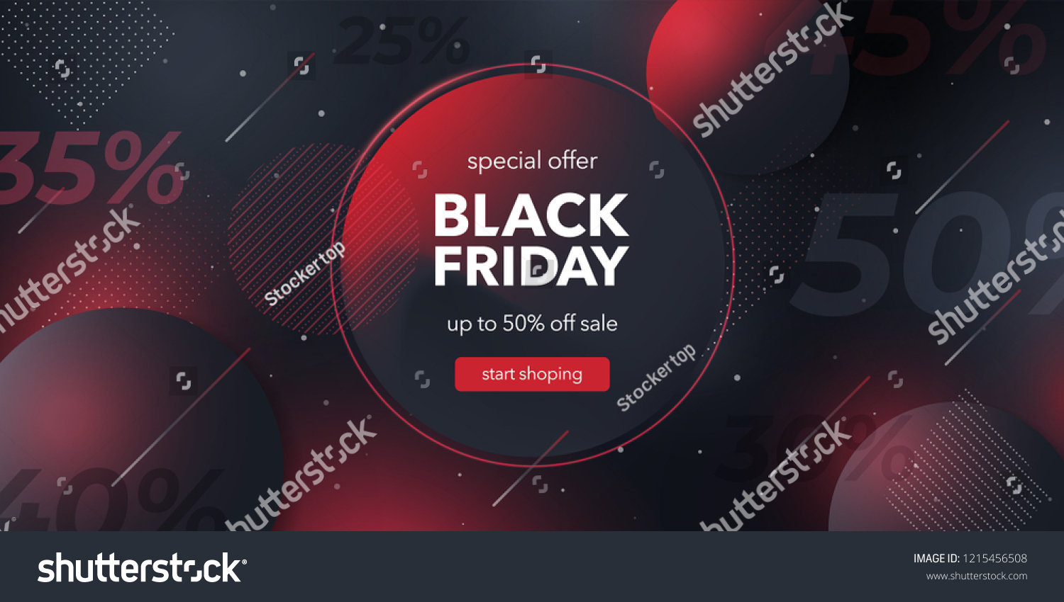 Black friday special offer. Social media web banner for shopping  sale  product promotion.  Background for website and mobile app banner  email. Vector illustration in black and red colors.