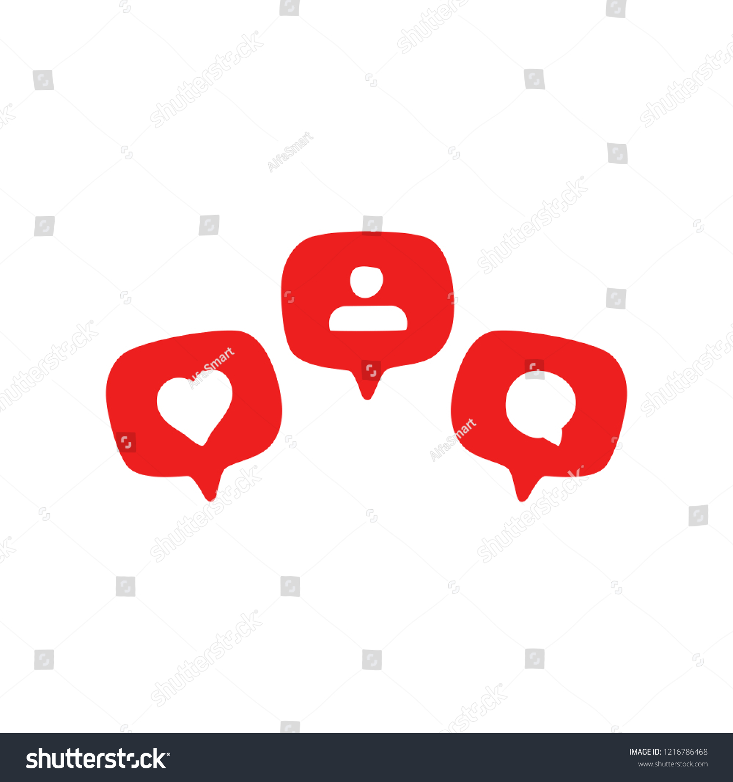 Hand drawn like follower comment icons for social media_站酷海洛_正版图片_视频_字体 ...