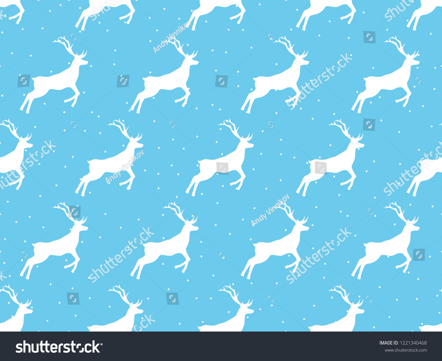 Seamless pattern with deer and snowflakes. Winter and Christmas pattern ...