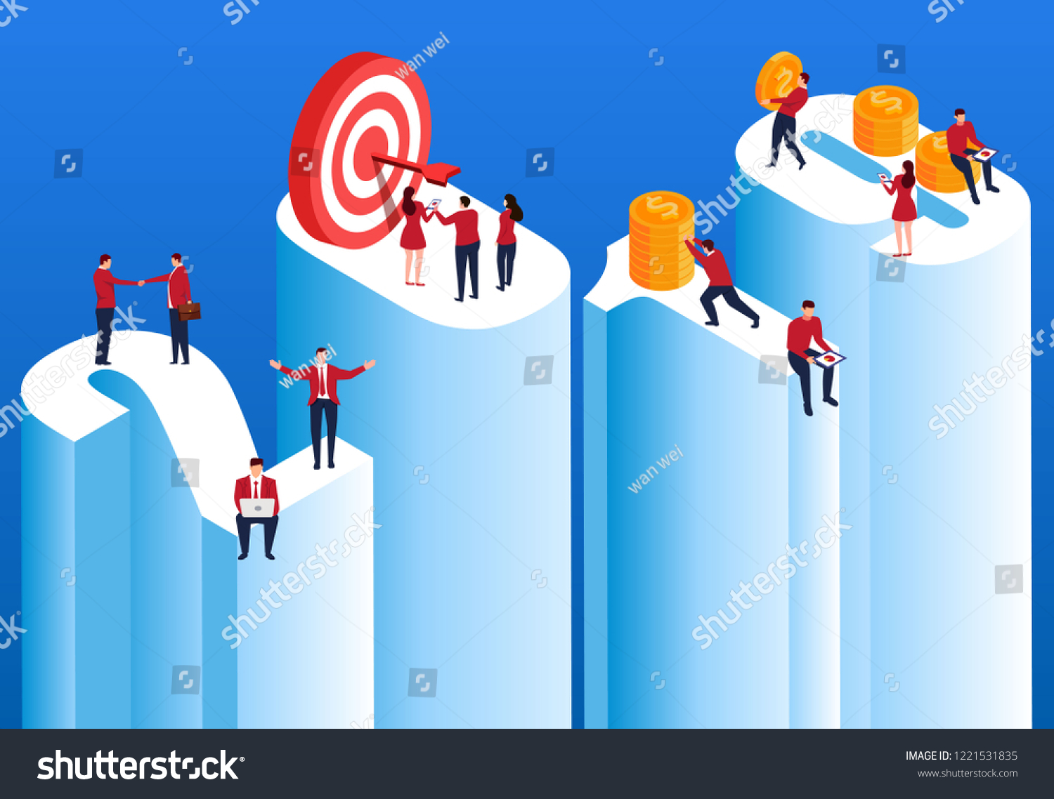 a group of people above the number 2019