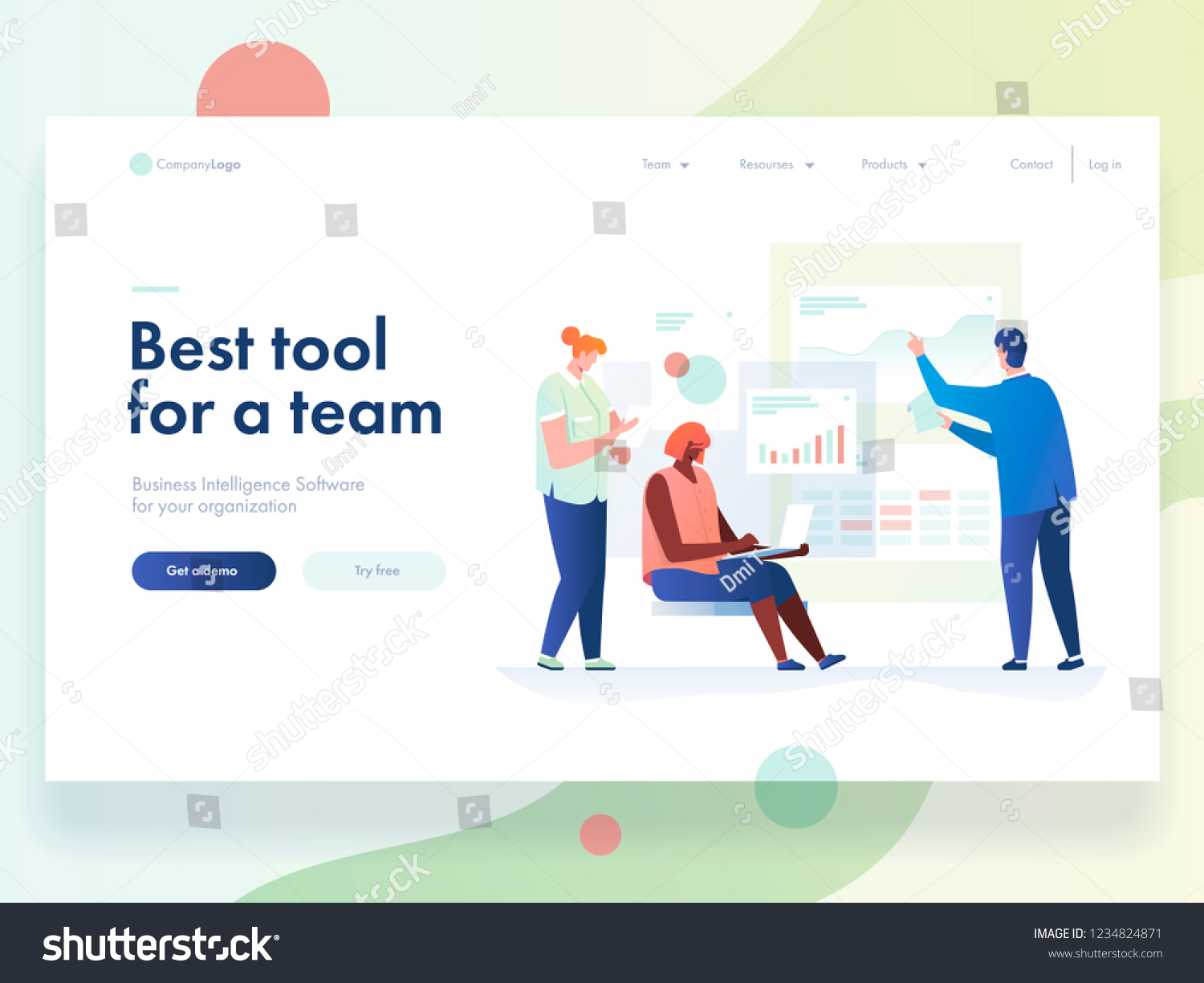 People interacting with charts and analysing statistics. Vector data visualisation concept. Vector illustration