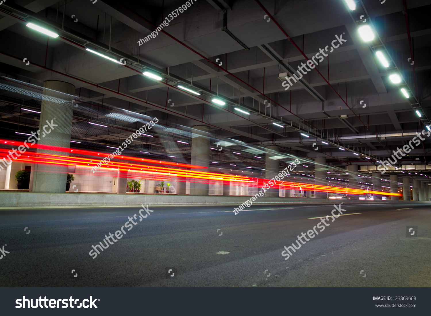Abstract car in the tunnel trajectory