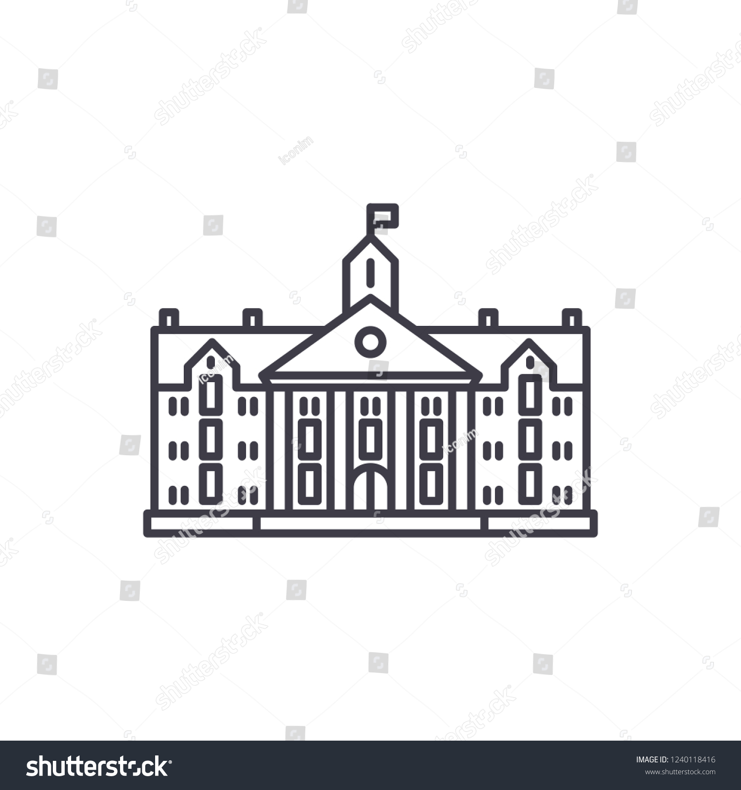 University line icon concept. University vector linear illustration ...