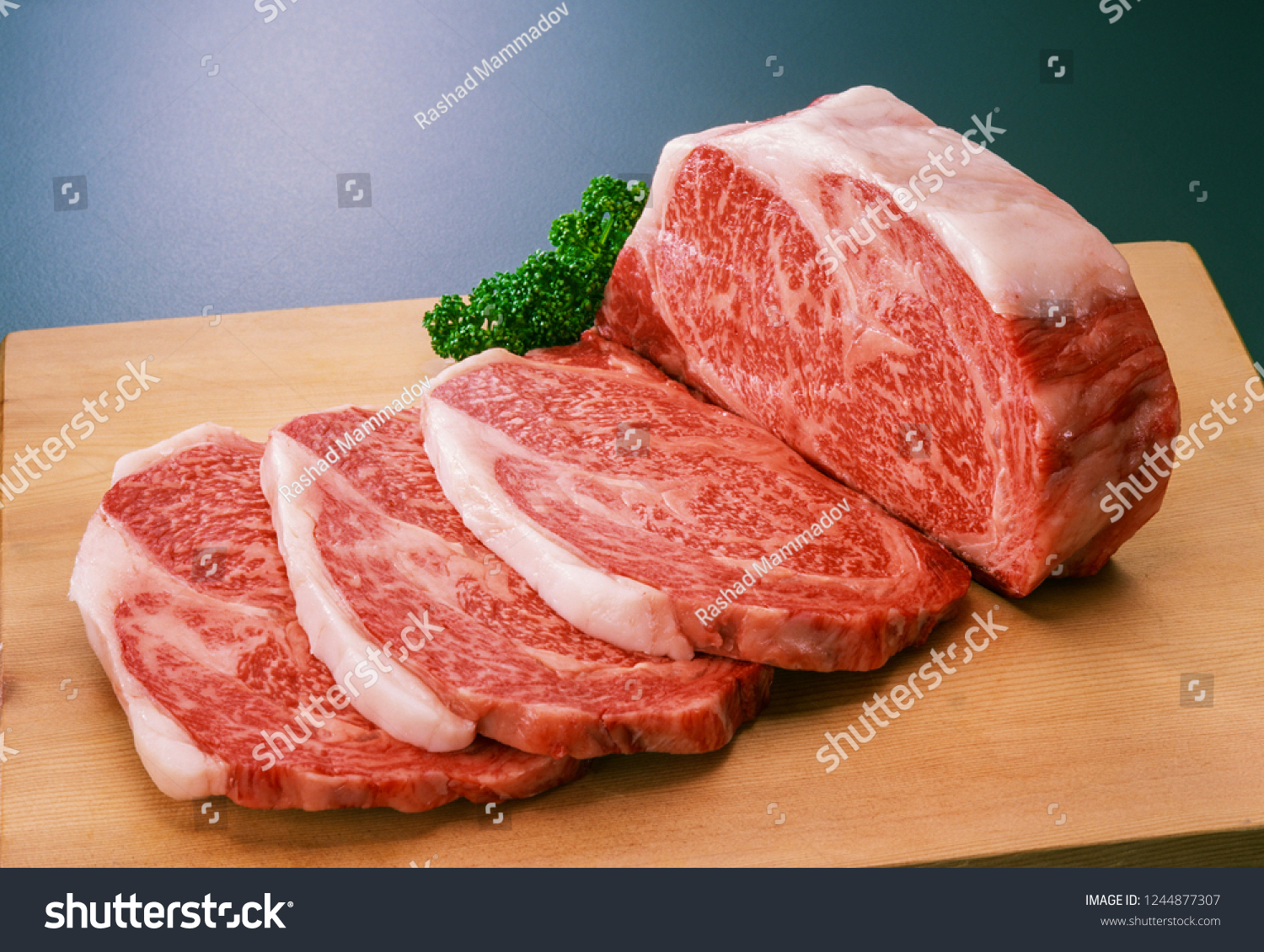 Fresh cut beef in Azerbaijan. Veal cut chopped fresh vitamins on wooden