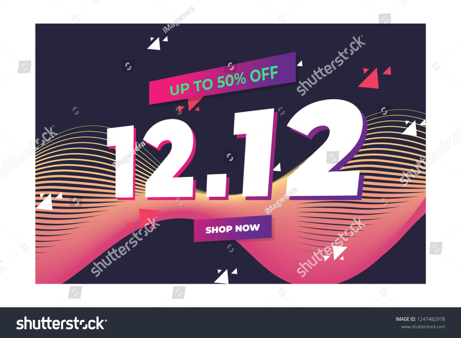 12.12 Shopping day sale poster or flyer design. colorful background  vector illustrator 