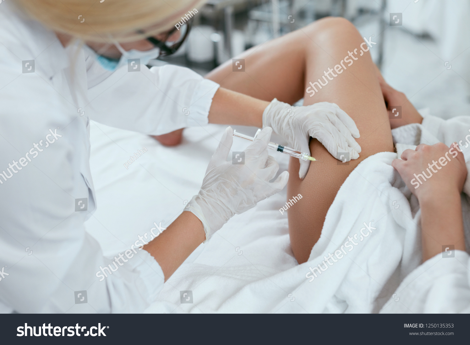 Cellulite Treatment. Doctor Doing Mesotherapy Injections On Hips