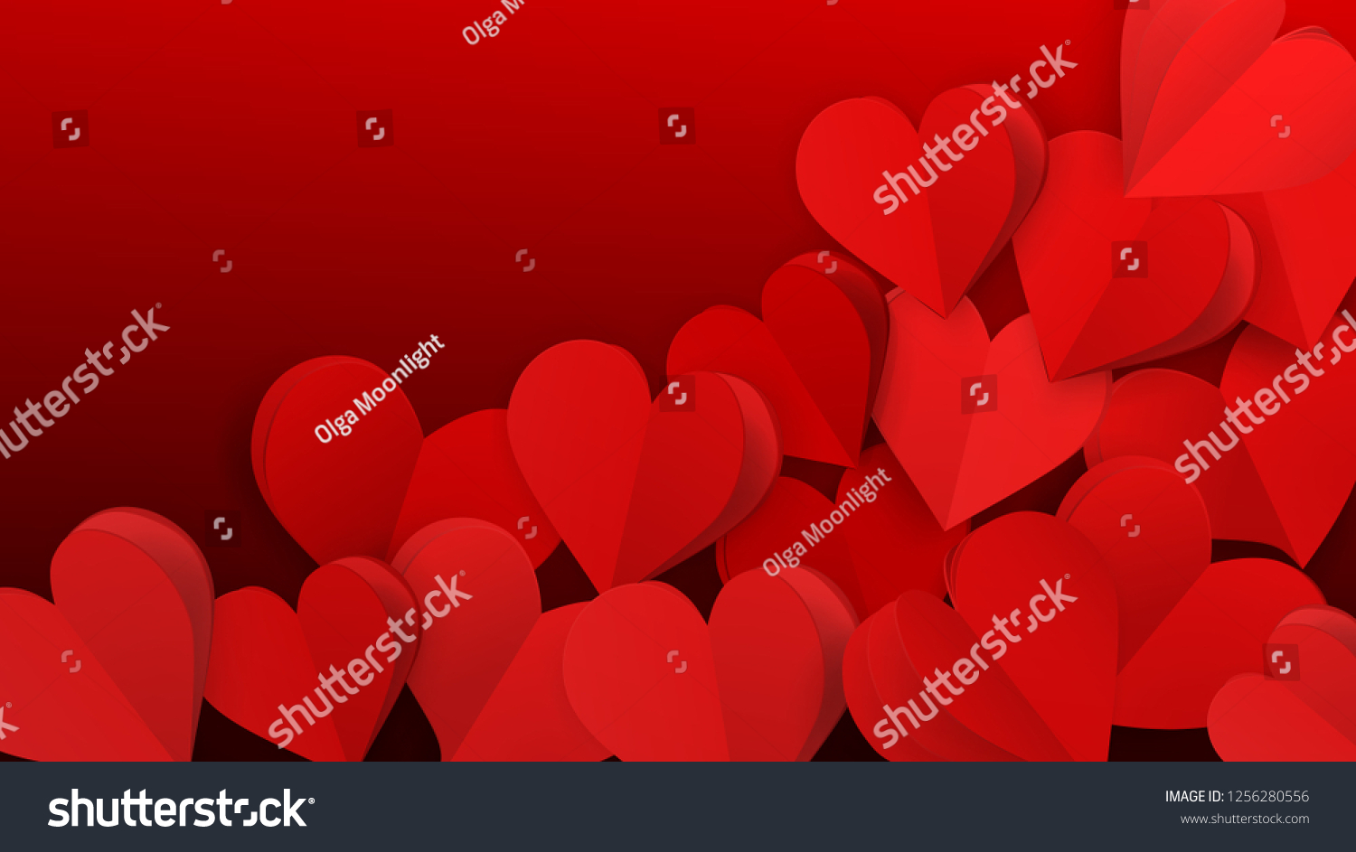 Background with many small paper volume hearts in red colors_站酷海洛_正版图片 ...