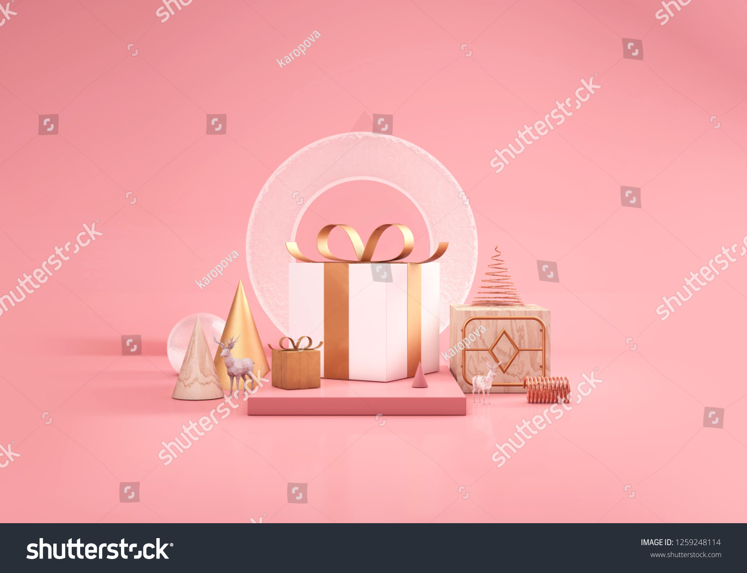 Abstract Christmas Pastel 3D Scene