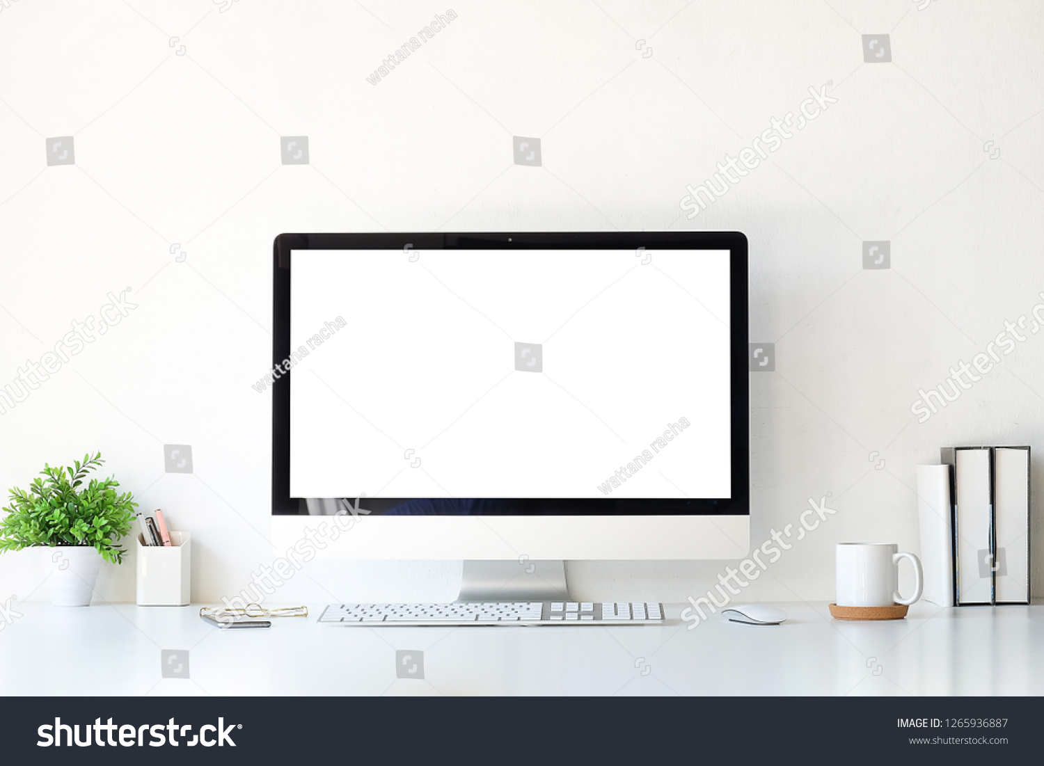 Office desk Workspace stuff with notepad  laptop and coffee cup mouse notepad shot. 
