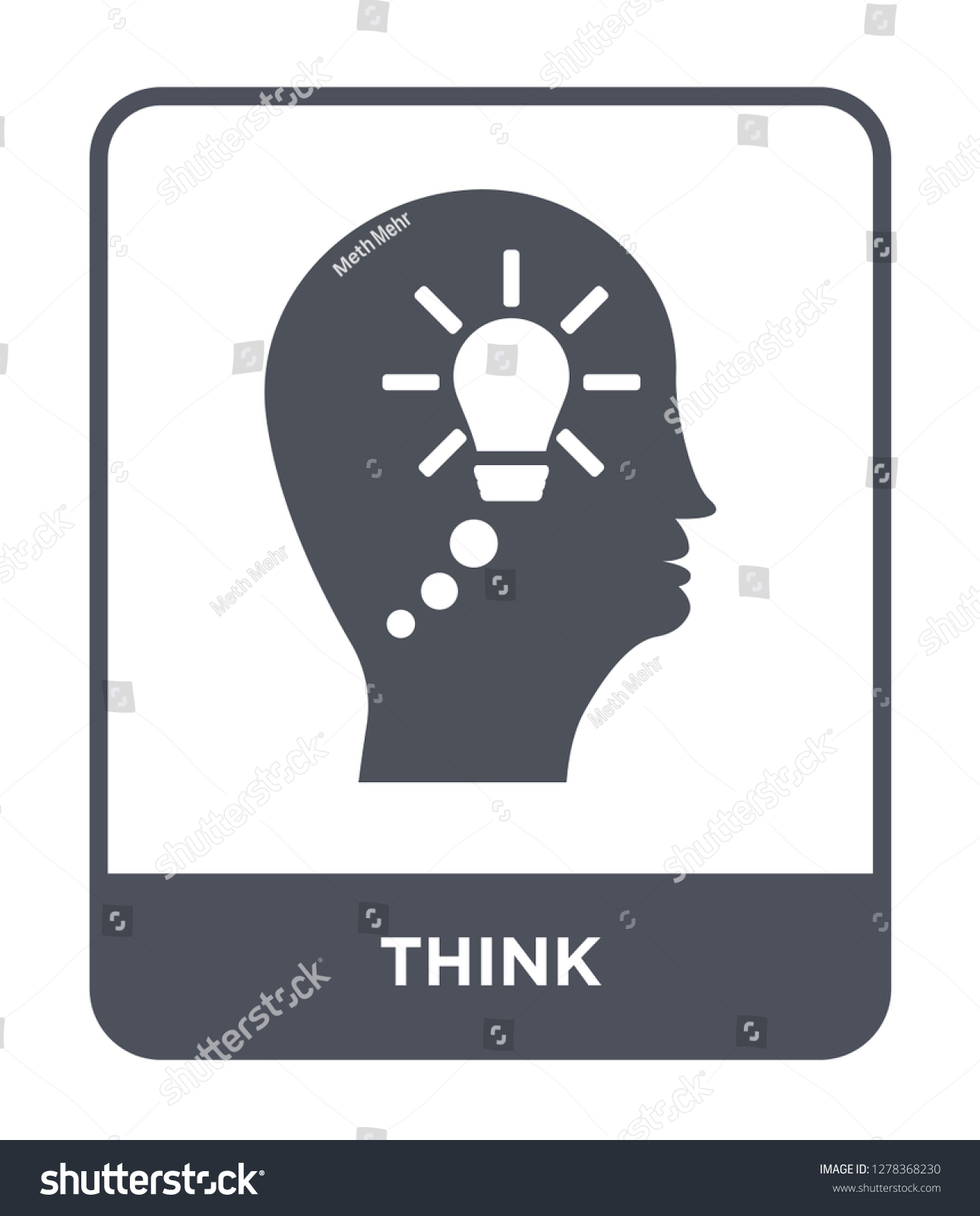 think icon vector on white background  think trendy filled icons from Brain process collection  think vector illustration