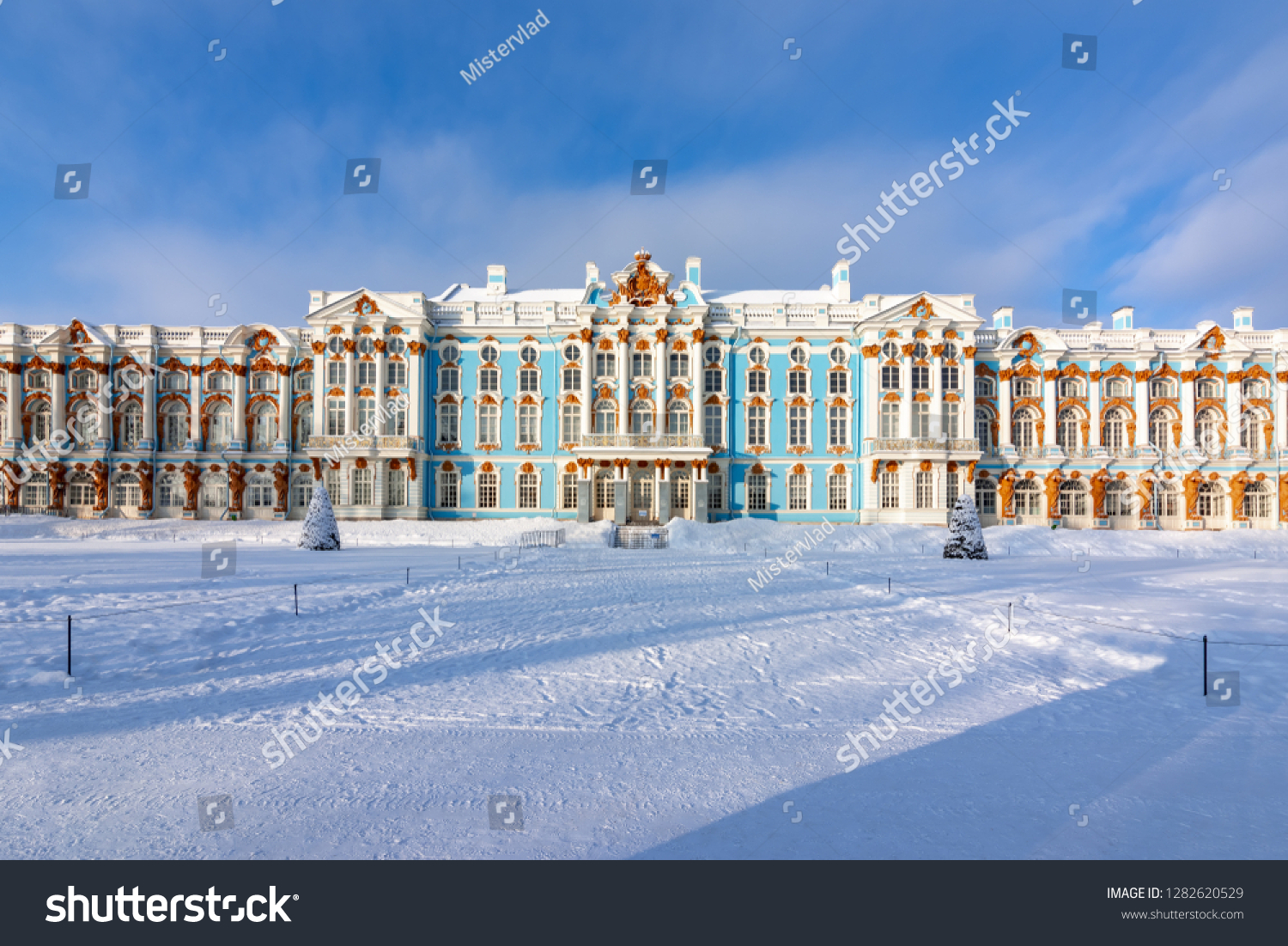 Catherine palace and park in winter  Tsarskoe Selo  St. Petersburg  Russia