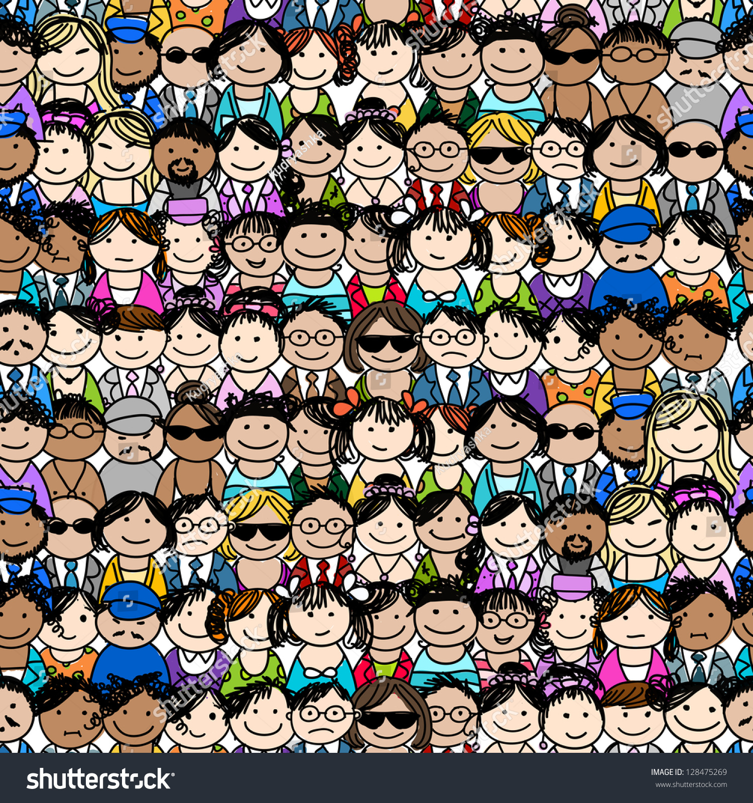 Seamless pattern with people icons for your design