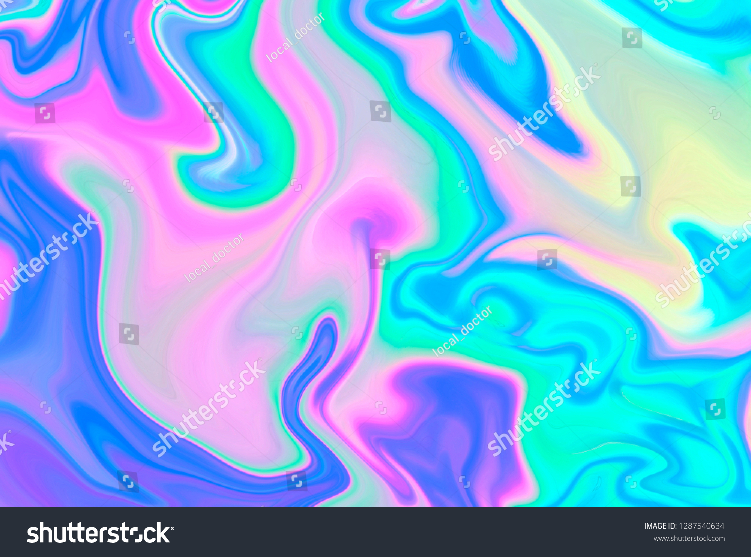 Iridescent marbled holographic texture in vibrant neon and pastel ...