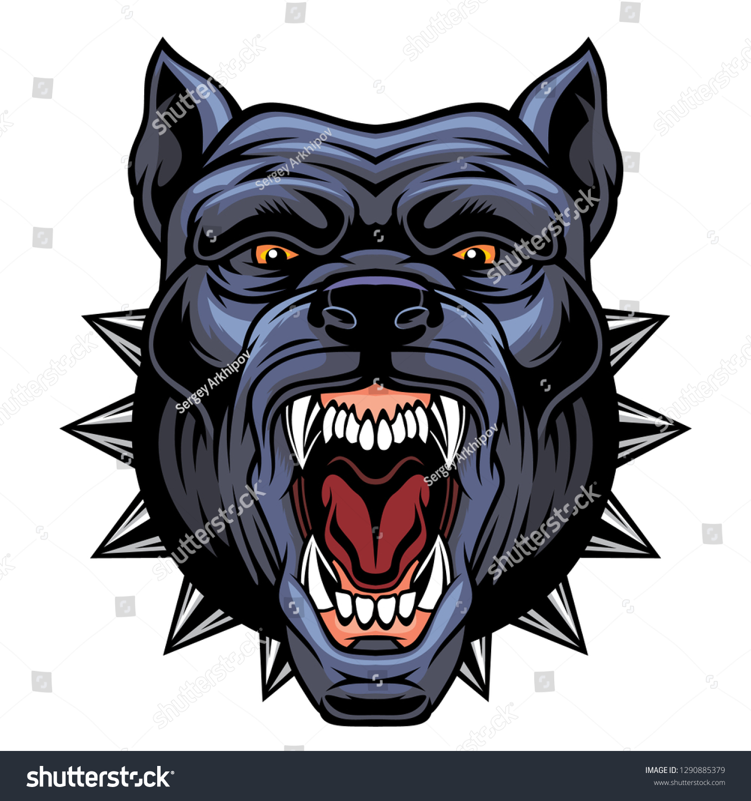 angry pitbull head