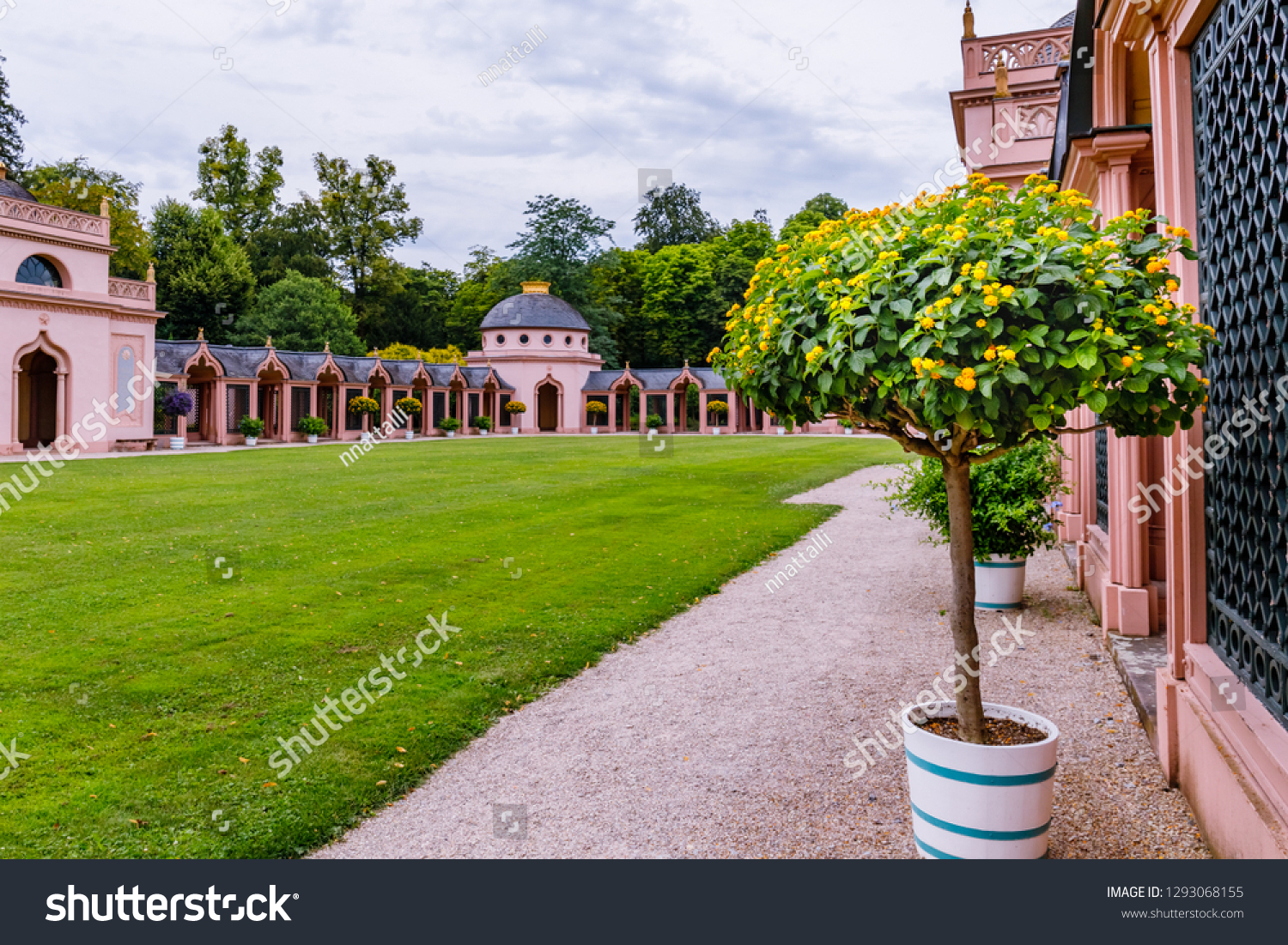 pink mosque in schwetzingen palace garden