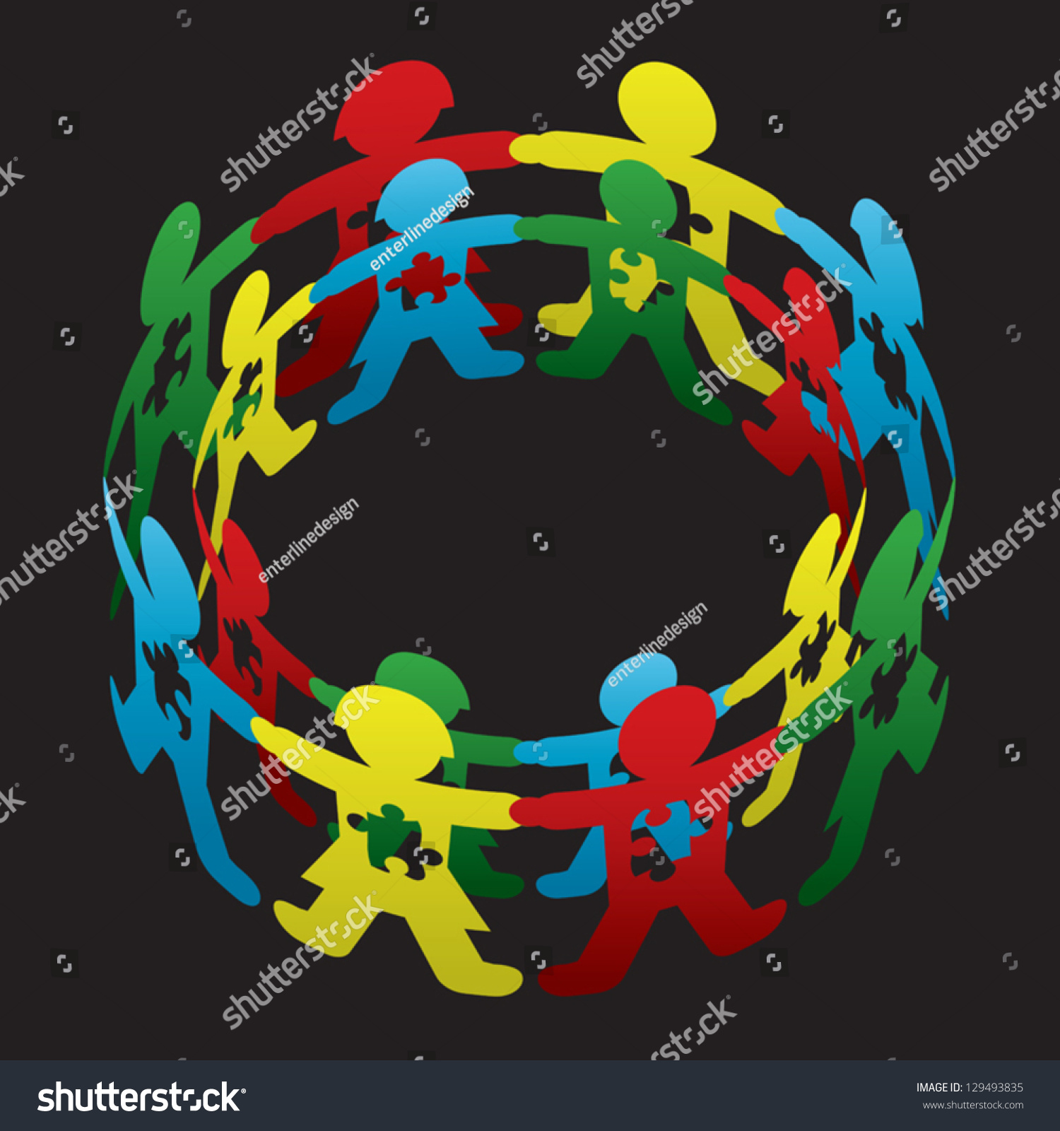 Child Autism Circle of Hope Vector Art