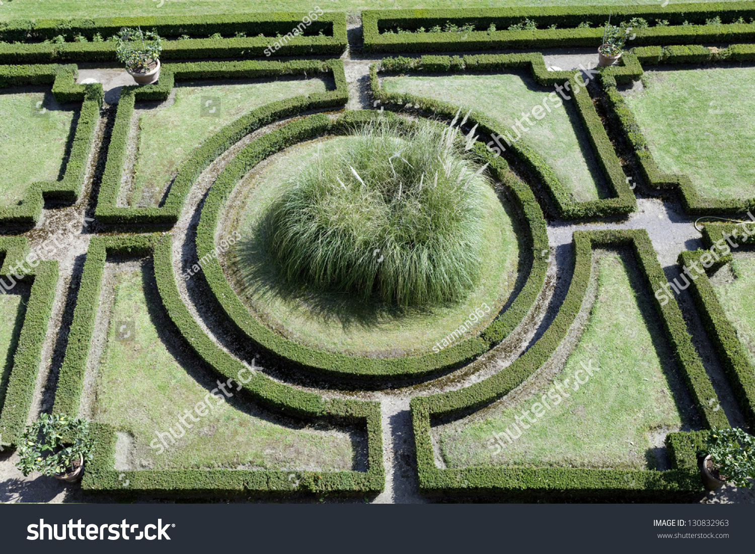 beautiful green geometric garden
