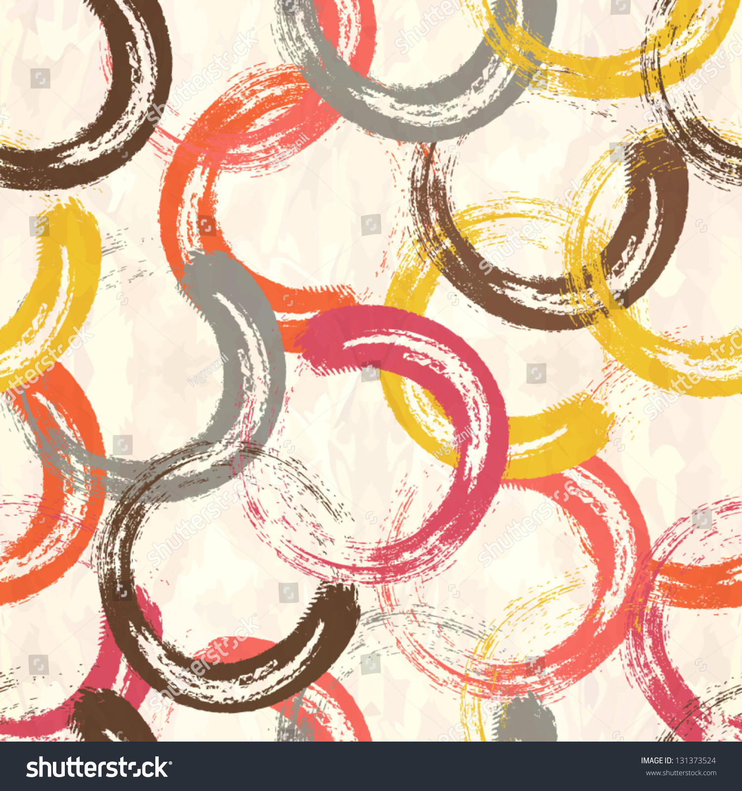 Seamless pattern circles with grunge effect