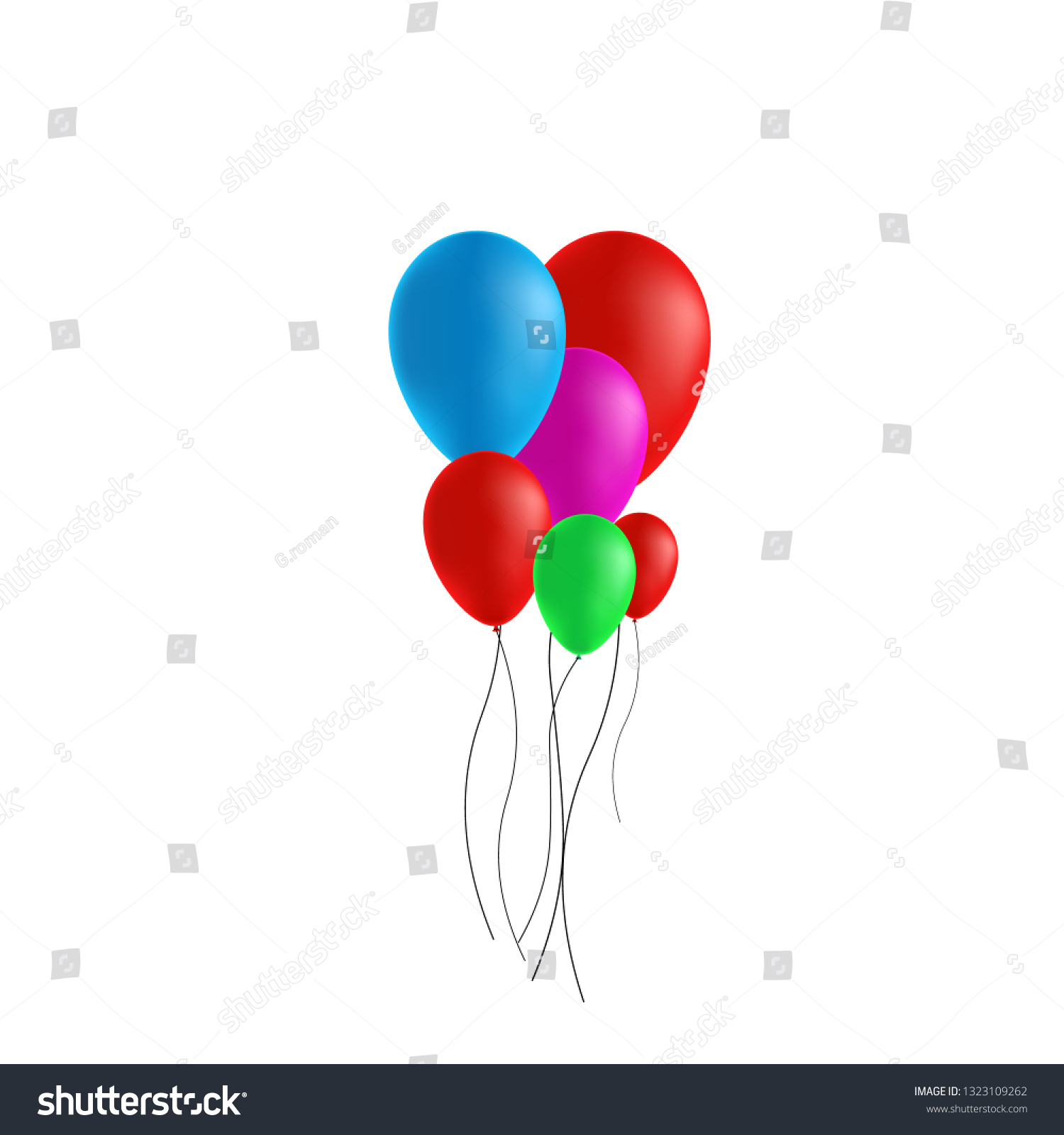 festive rubber ball filled with helium