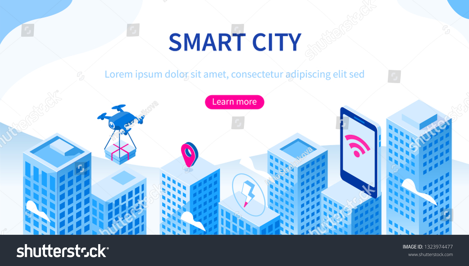 City of future concept. Can use for web banner  infographics  hero images. Flat isometric vector illustration isolated on white background.